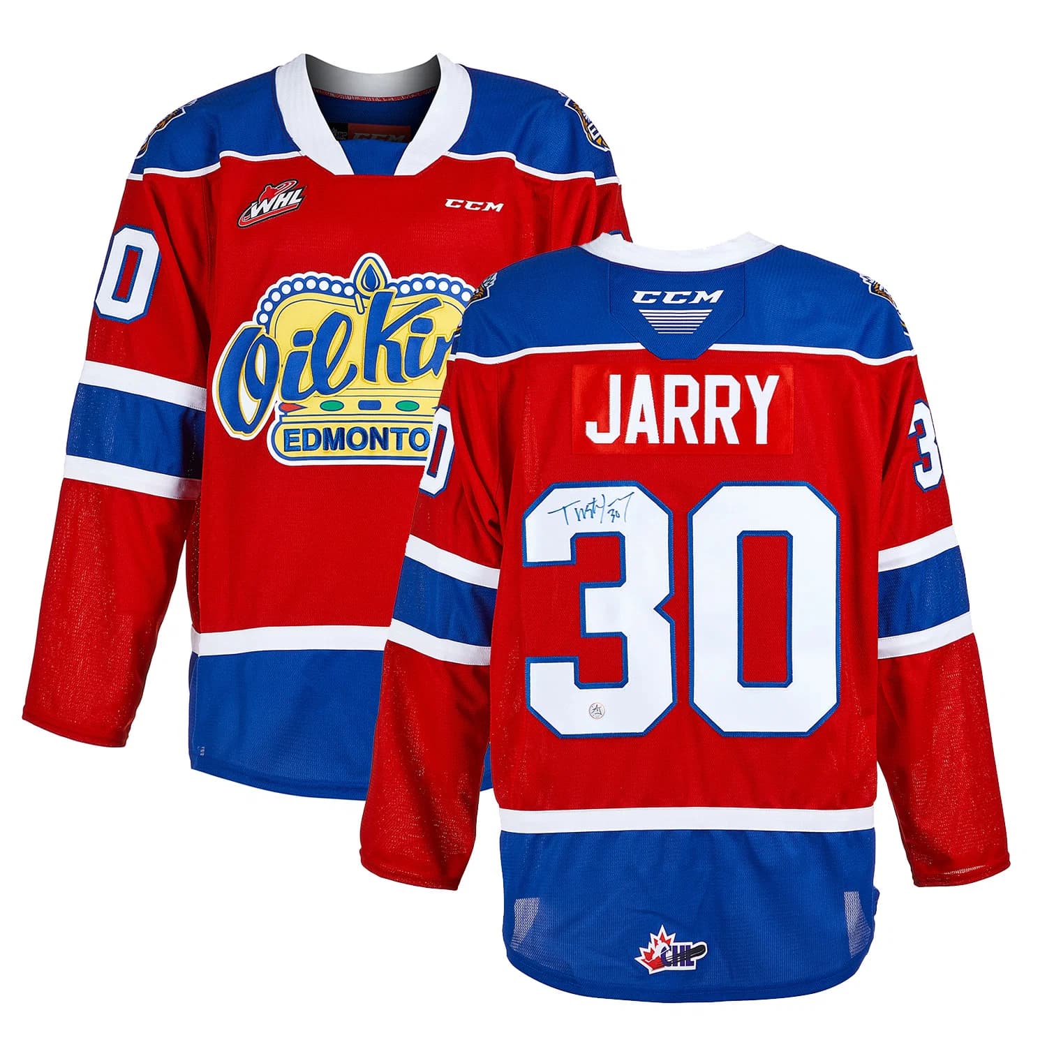Tristan Jarry Autographed Edmonton Oil Kings CHL CCM Jersey Tristan Jarry Jersey edmonton-oil-kings-chl-ccm, view 3, supplier stock photo