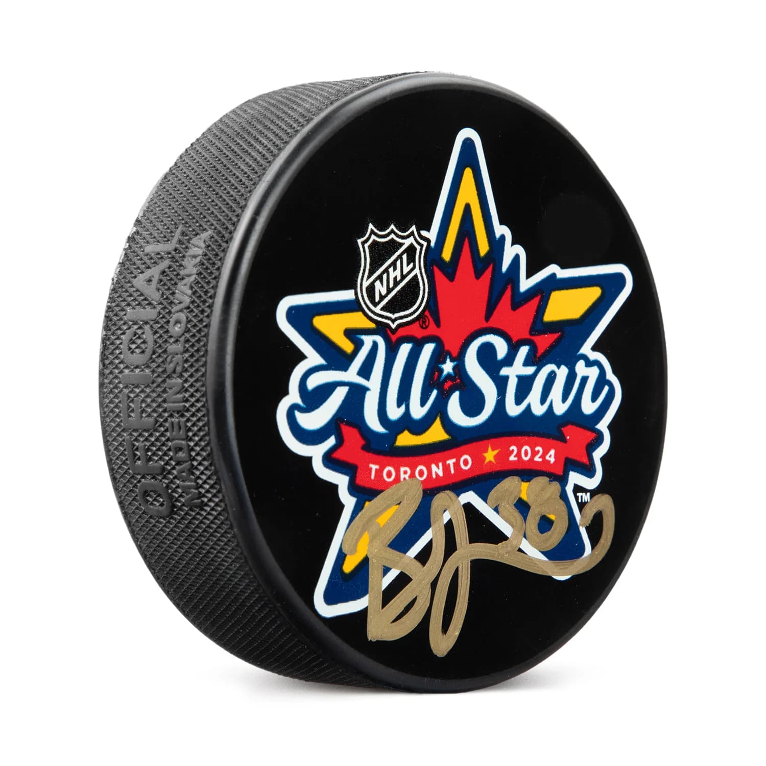 Boone Jenner Autographed 2024 NHL All-Star Game Puck Boone Jenner Puck 2024-nhl-all-star-game, supplier stock photo