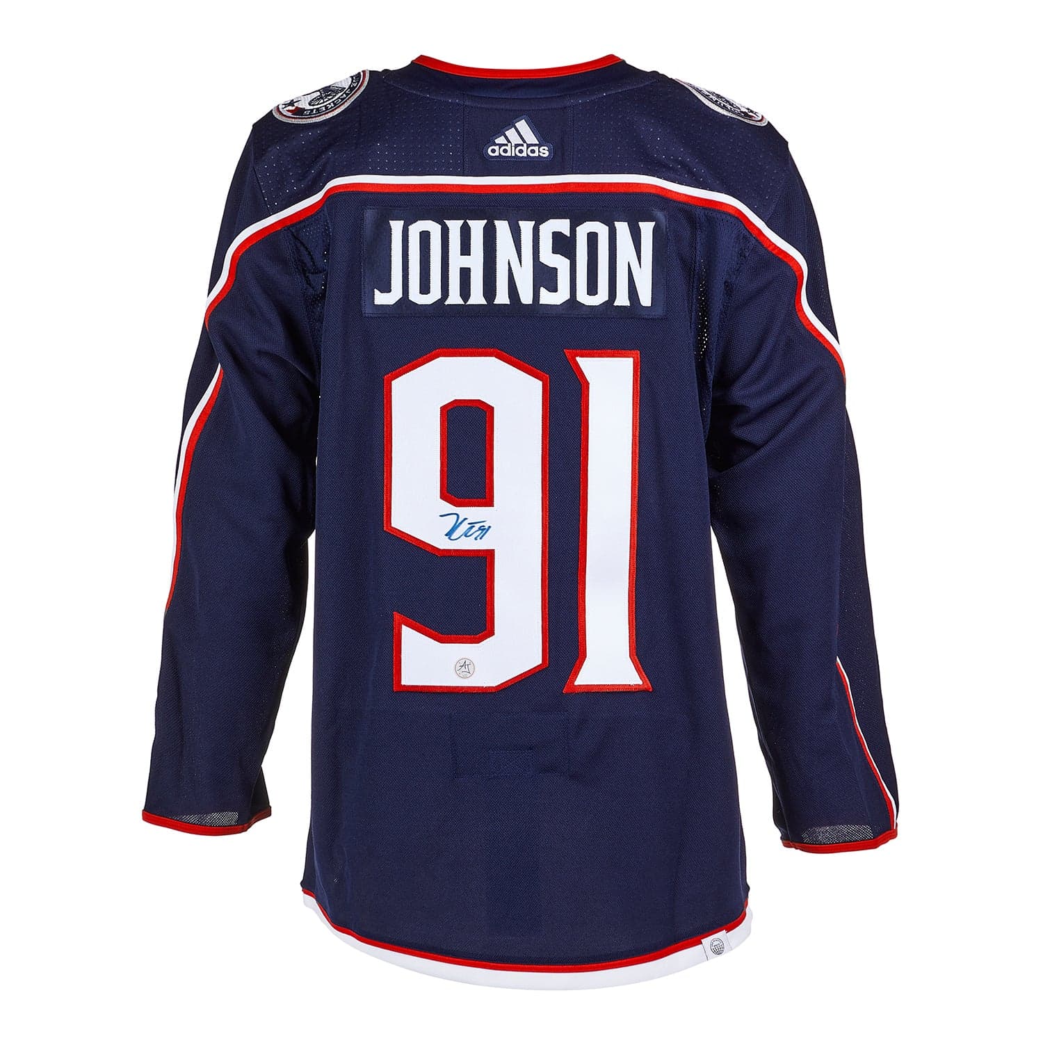Kent Johnson Autographed Columbus Blue Jackets Blue adidas Jersey Kent Johnson Jersey adidas, Columbus Blue Jackets, supplier stock photo