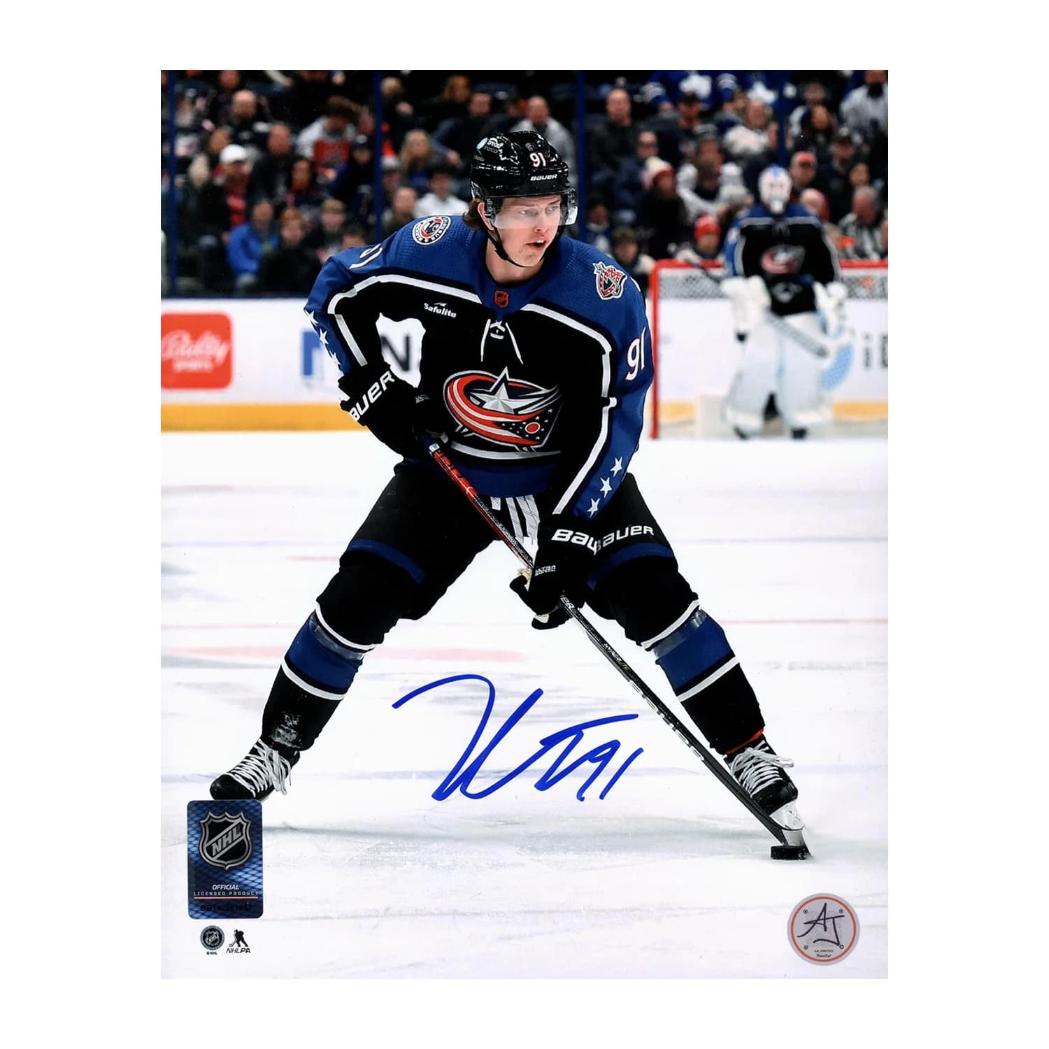 Kent Johnson Signed Columbus Blue Jackets Rookie 8x10 Photo Kent Johnson Photo 8x10-rookie, Columbus Blue Jackets, supplier stock photo