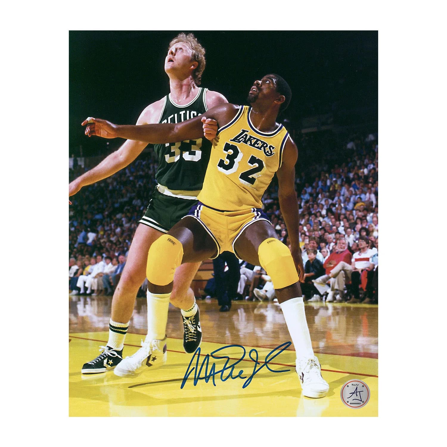 Magic Johnson Signed Los Angeles Lakers Rivalry vs Larry Bird 8x10 Photo Magic Johnson Photo 8x10-rivalry-vs-larry-bird, Los Angeles Lakers, supplier stock photo