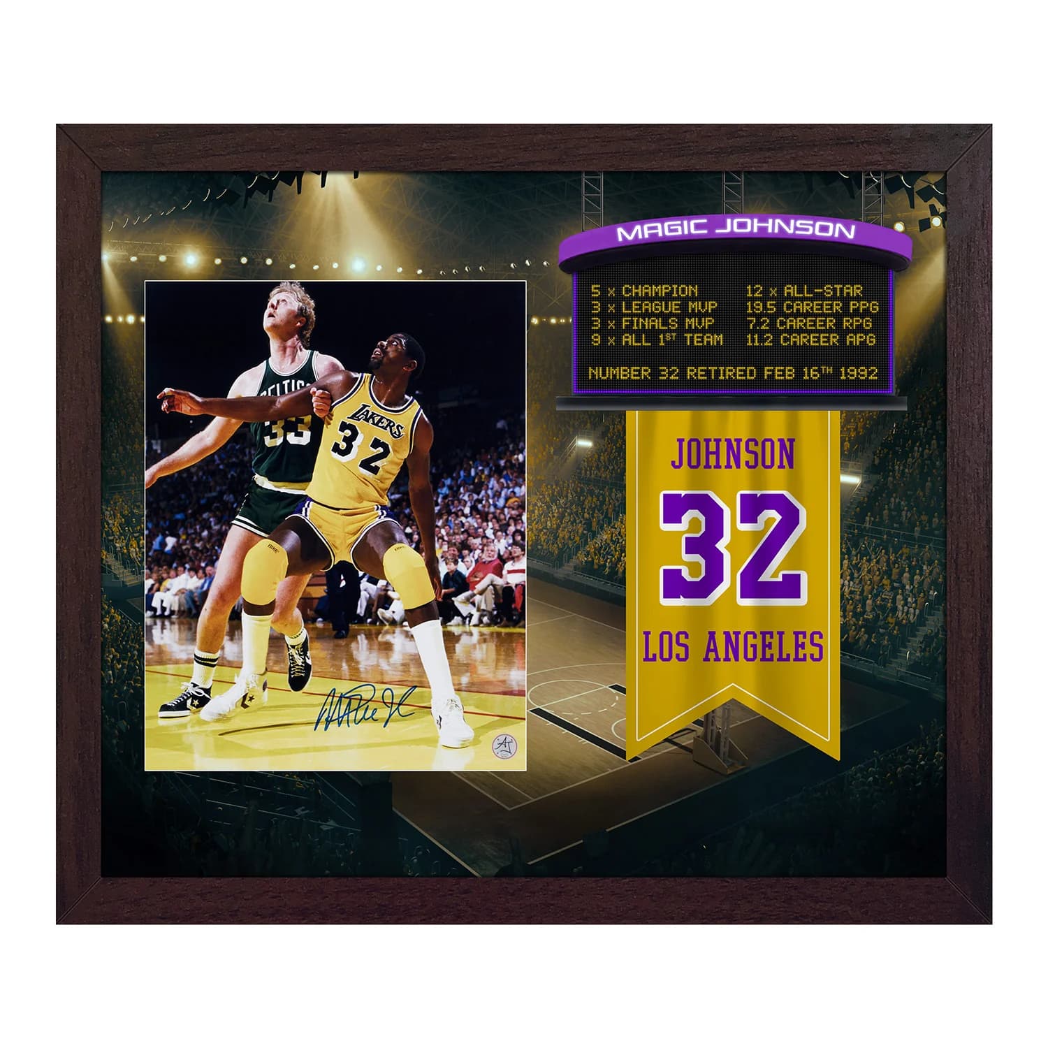 Magic Johnson Signed LA Lakers Retired Number 23x27 Graphic Frame Magic Johnson Other 23x27-la-retired-number-graphic-frame, Los Angeles Lakers, supplier stock photo