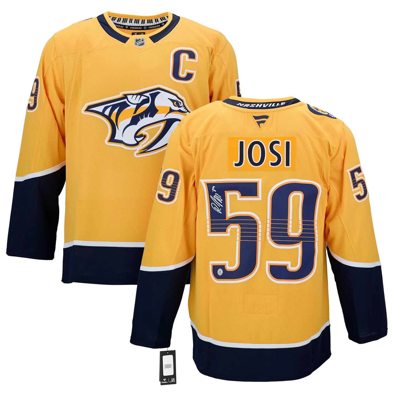 Roman Josi Autographed Nashville Predators Fanatics Premium Jersey Roman Josi Jersey premium, Nashville Predators, view 3, supplier stock photo