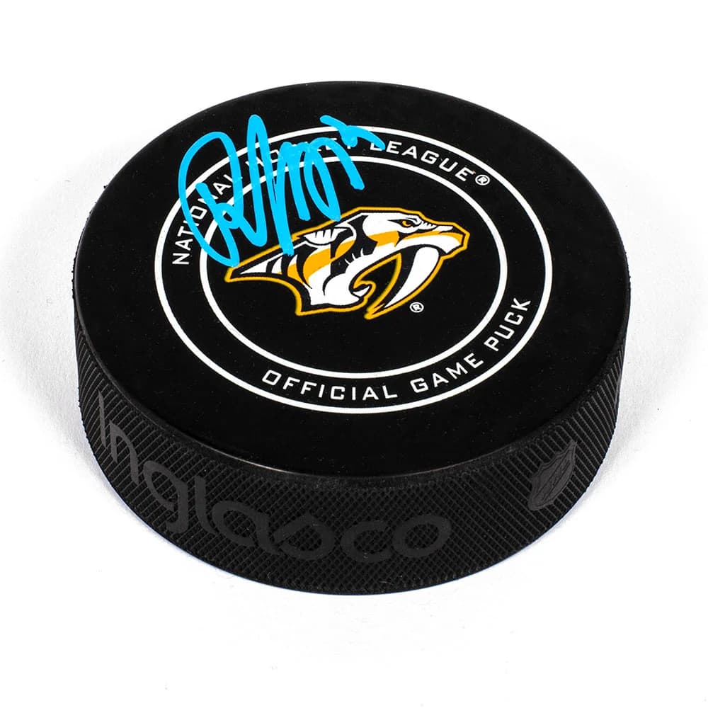 Roman Josi Nashville Predators Autographed Official Game Puck Roman Josi Puck game, Nashville Predators, supplier stock photo