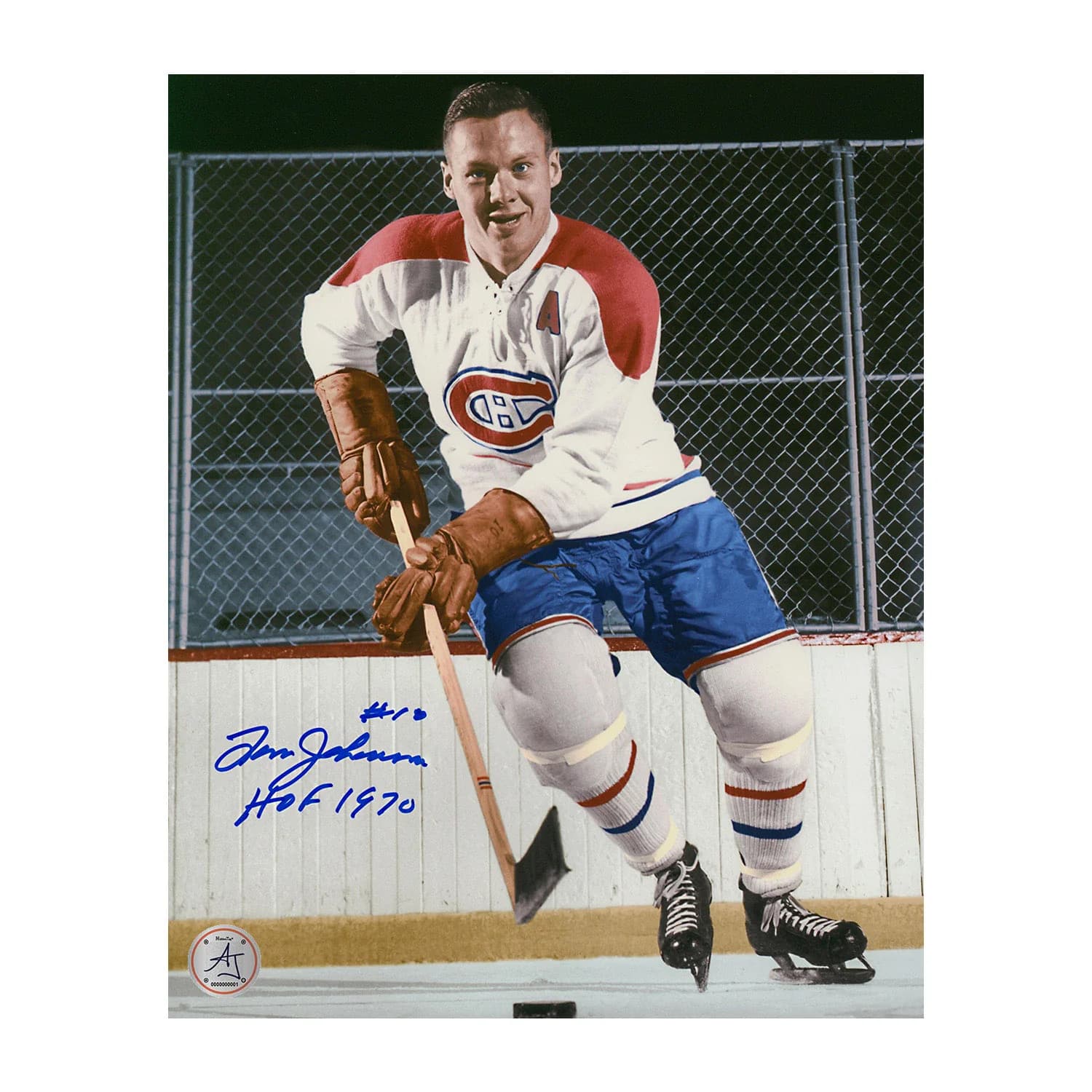 Tom Johnson Signed Montreal Canadiens Classic Hockey 8x10 Photo with Note Tom Johnson Photo 8x10-classic-hockey-note, Montreal Canadiens, supplier stock photo