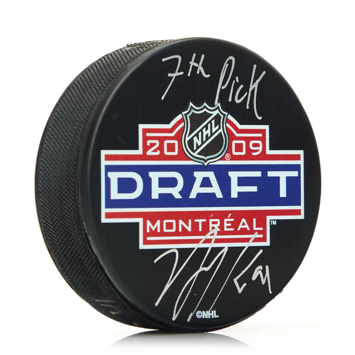 Nazem Kadri Signed 2009 NHL Entry Draft Puck with 7th Pick Note Nazem Kadri Puck 2009-nhl-entry-draft-7th-pick, supplier stock photo