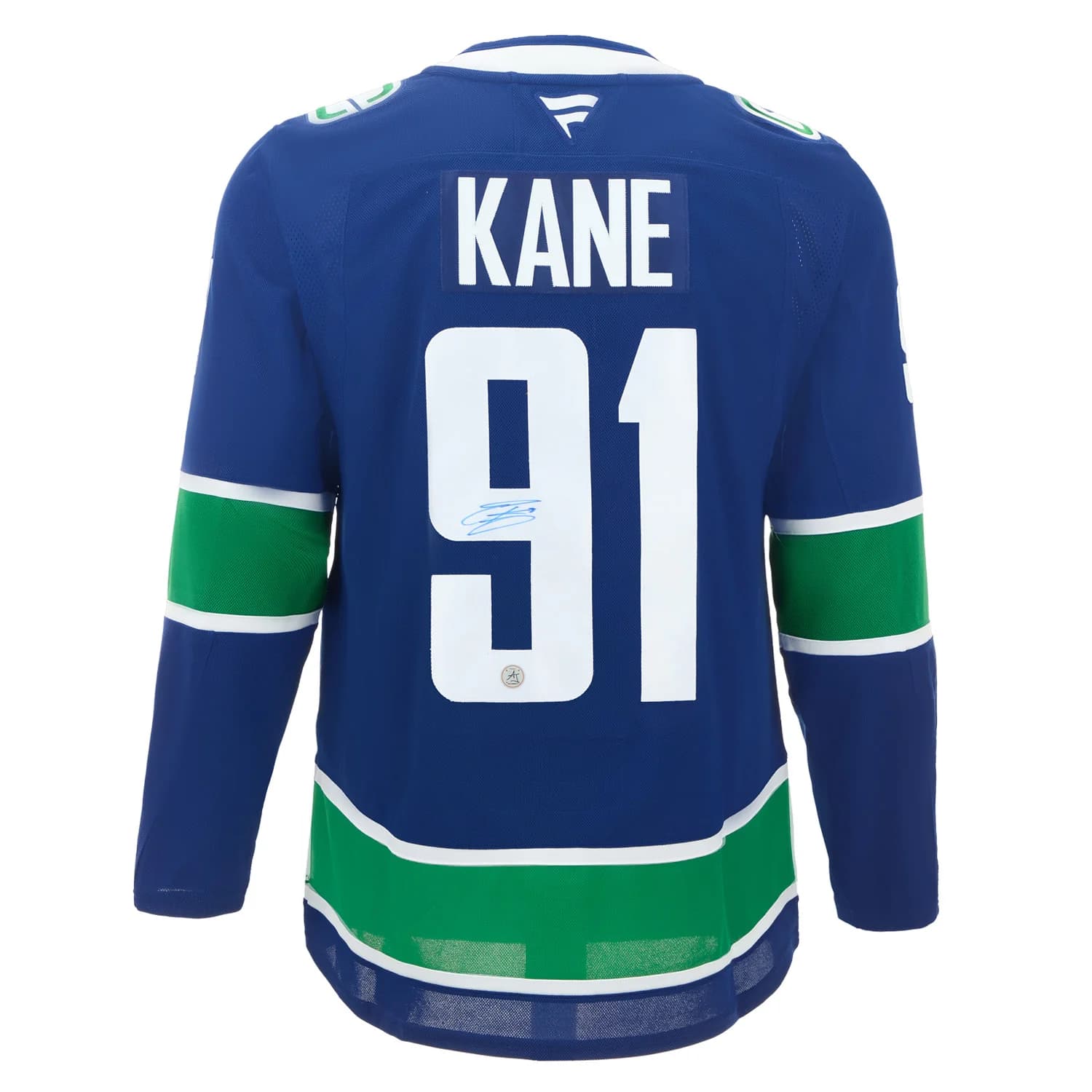 Evander Kane Autographed Vancouver Canucks Fanatics Premium Jersey Evander Kane Jersey premium, Vancouver Canucks, supplier stock photo