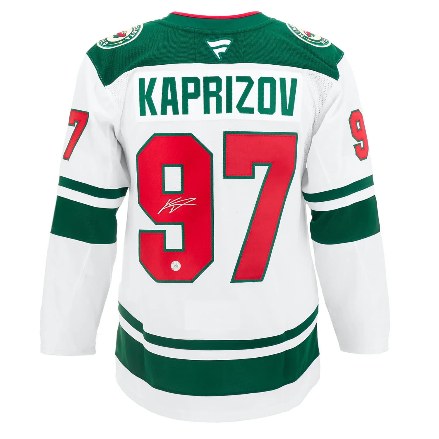 Kirill Kaprizov Signed Minnesota Wild White Fanatics Premium Jersey Kirill Kaprizov Jersey white-premium, Minnesota Wild, supplier stock photo