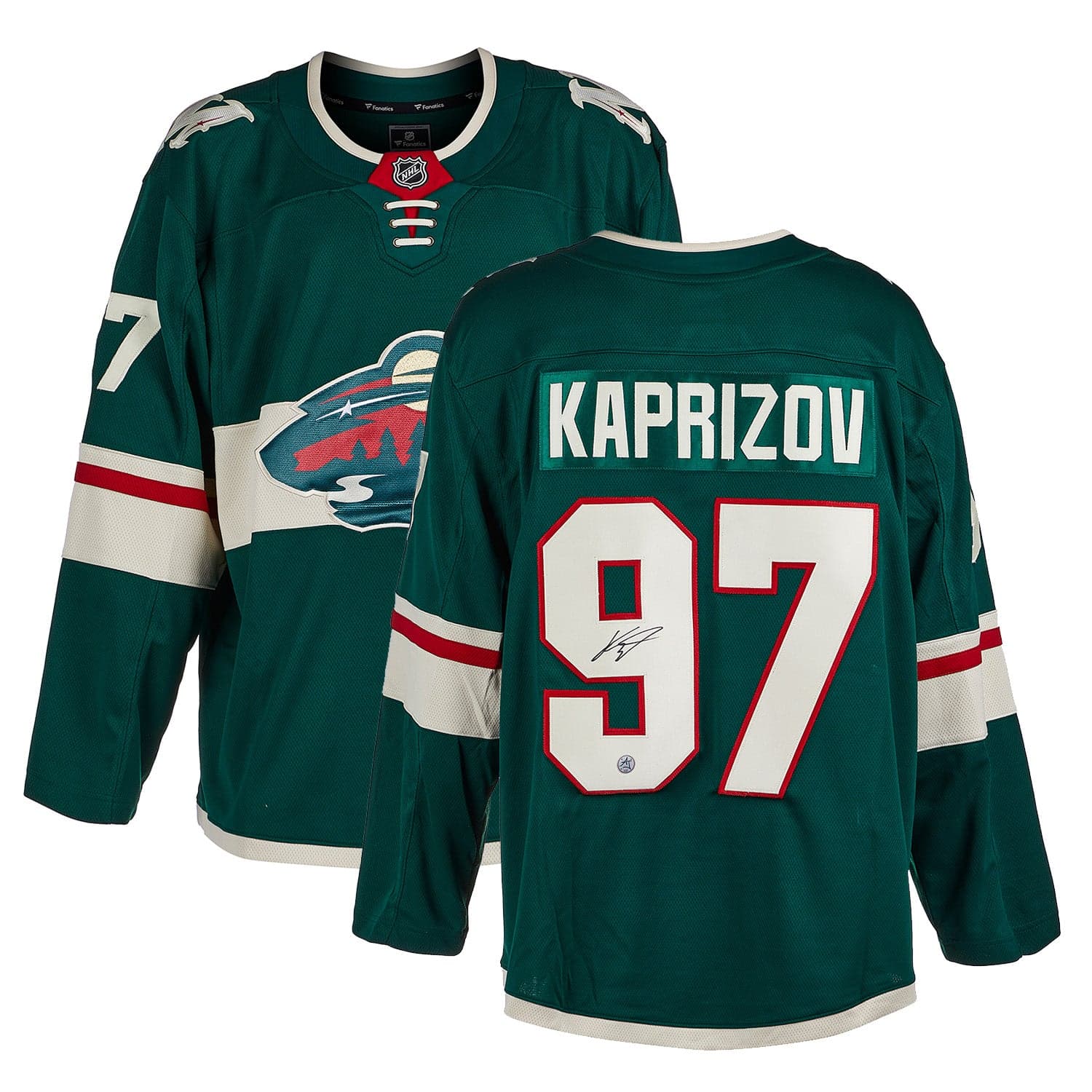 Kirill Kaprizov Autographed Minnesota Wild Fanatics Breakaway Jersey Kirill Kaprizov Jersey breakaway, Minnesota Wild, view 3, supplier stock photo