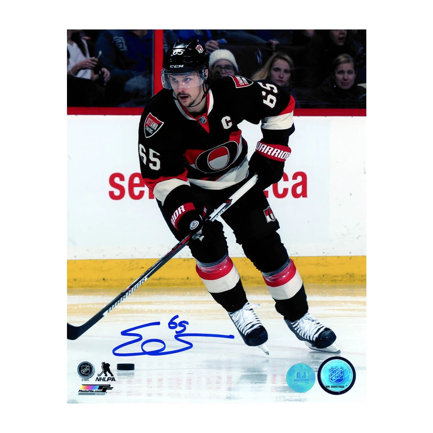Erik Karlsson Autographed Ottawa Senators Throwback 8x10 Photo Erik Karlsson Photo 8x10-throwback, Ottawa Senators, supplier stock photo
