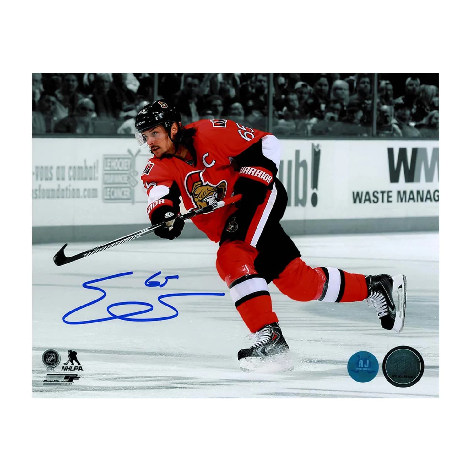 Erik Karlsson Autographed Ottawa Senators Color Isolation 8x10 Photo Erik Karlsson Photo 8x10-color-isolation, Ottawa Senators, supplier stock photo