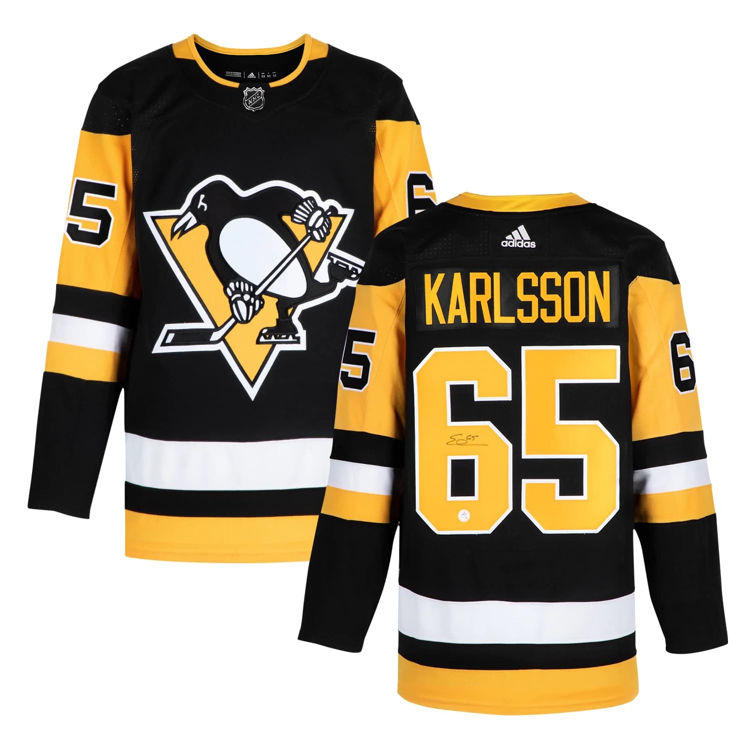 Erik Karlsson Autographed Pittsburgh Penguins Black adidas Jersey Erik Karlsson Jersey black-adidas, Pittsburgh Penguins, view 3, supplier stock photo