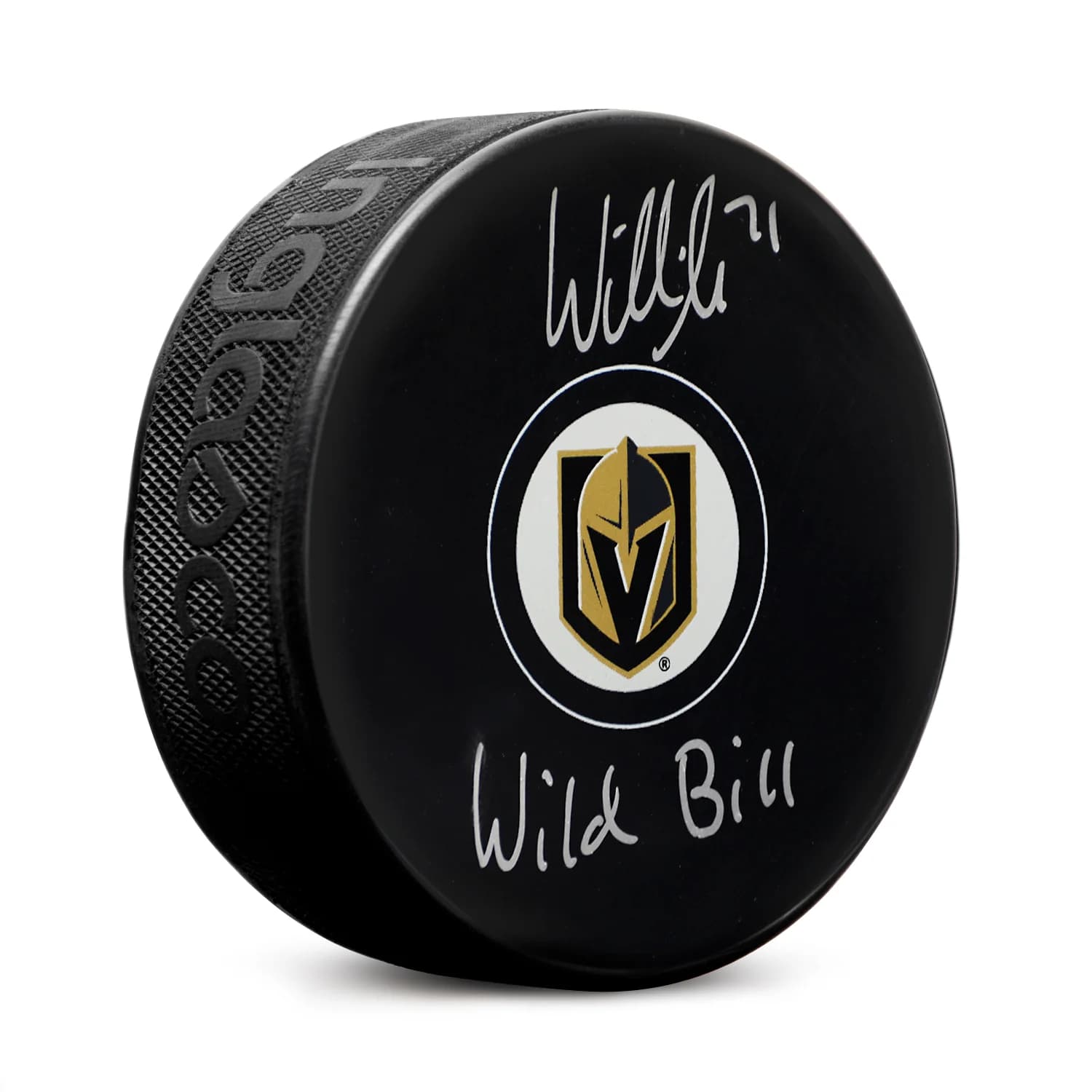 William Karlsson Signed Vegas Golden Knights Hockey Puck with 'Wild Bill' Note William Karlsson Puck hockey-wild-bill-note, Vegas Golden Knights, supplier stock photo