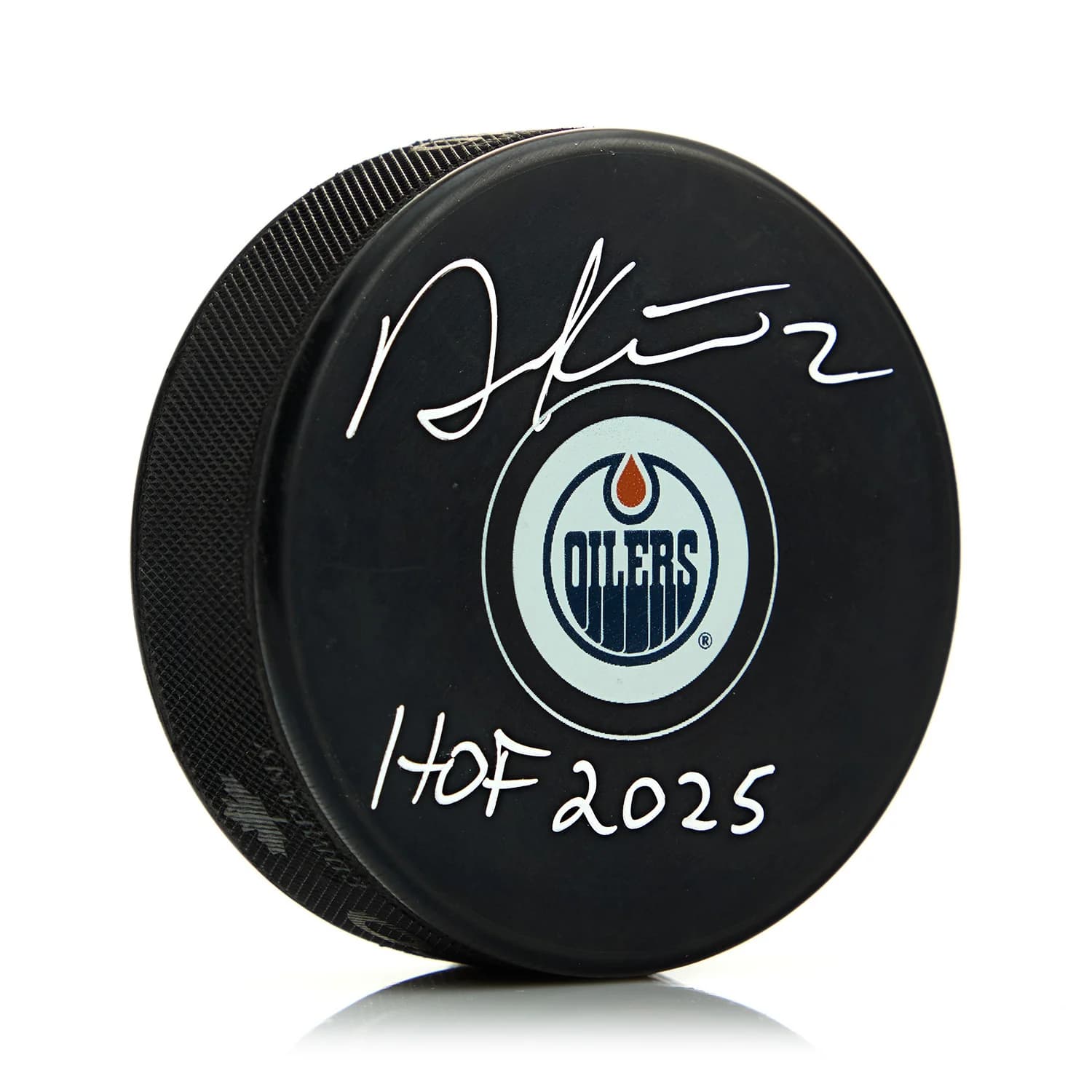 Duncan Keith Autographed Edmonton Oilers Hockey Puck with HOF Note Duncan Keith Puck hockey-hof-note, Edmonton Oilers, supplier stock photo