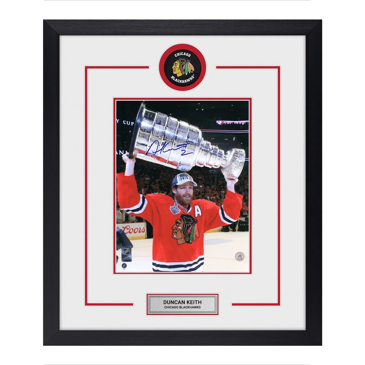 Duncan Keith Autographed Chicago Blackhawks Puck Logo 22x26 Frame Duncan Keith Puck 22x26-logo-frame, Chicago Blackhawks, supplier stock photo