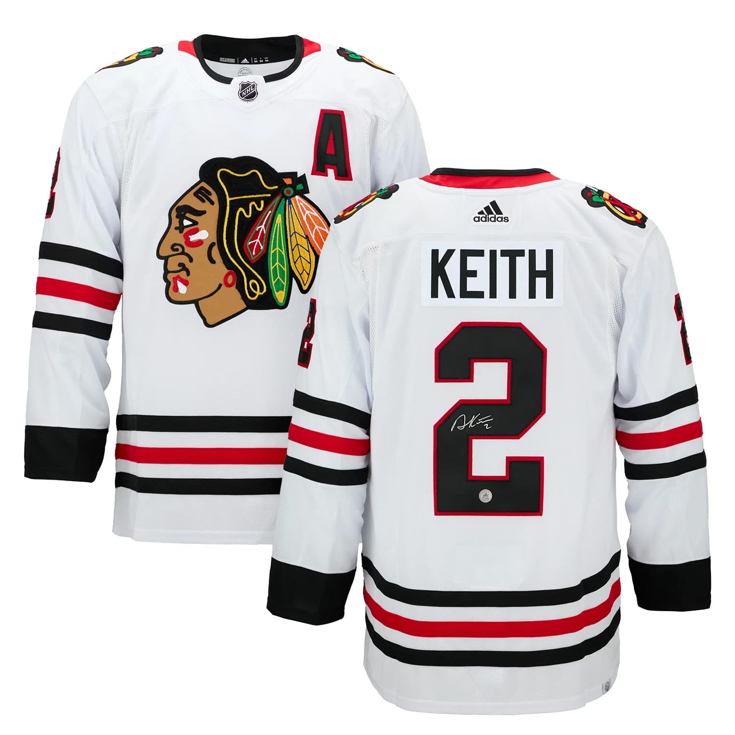 Duncan Keith Signed Chicago Blackhawks White adidas Jersey Duncan Keith Jersey white-adidas, Chicago Blackhawks, view 3, supplier stock photo