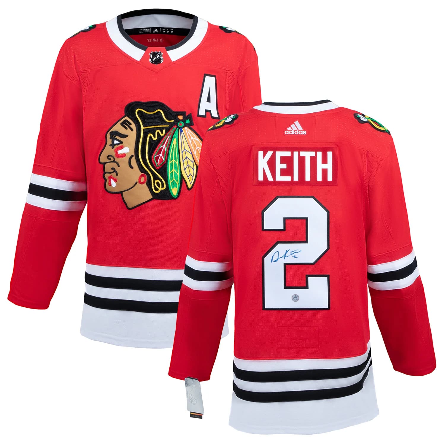 Duncan Keith Autographed Chicago Blackhawks Red adidas Jersey Duncan Keith Jersey red-adidas, Chicago Blackhawks, view 3, supplier stock photo