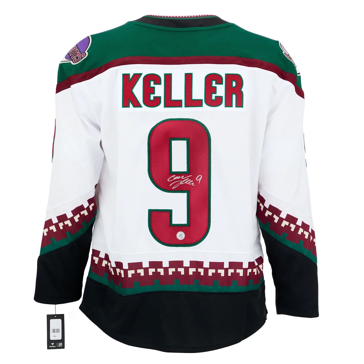 Clayton Keller Signed Arizona Coyotes White Fanatics Breakaway Jersey Clayton Keller Jersey white-breakaway, Arizona Coyotes, supplier stock photo