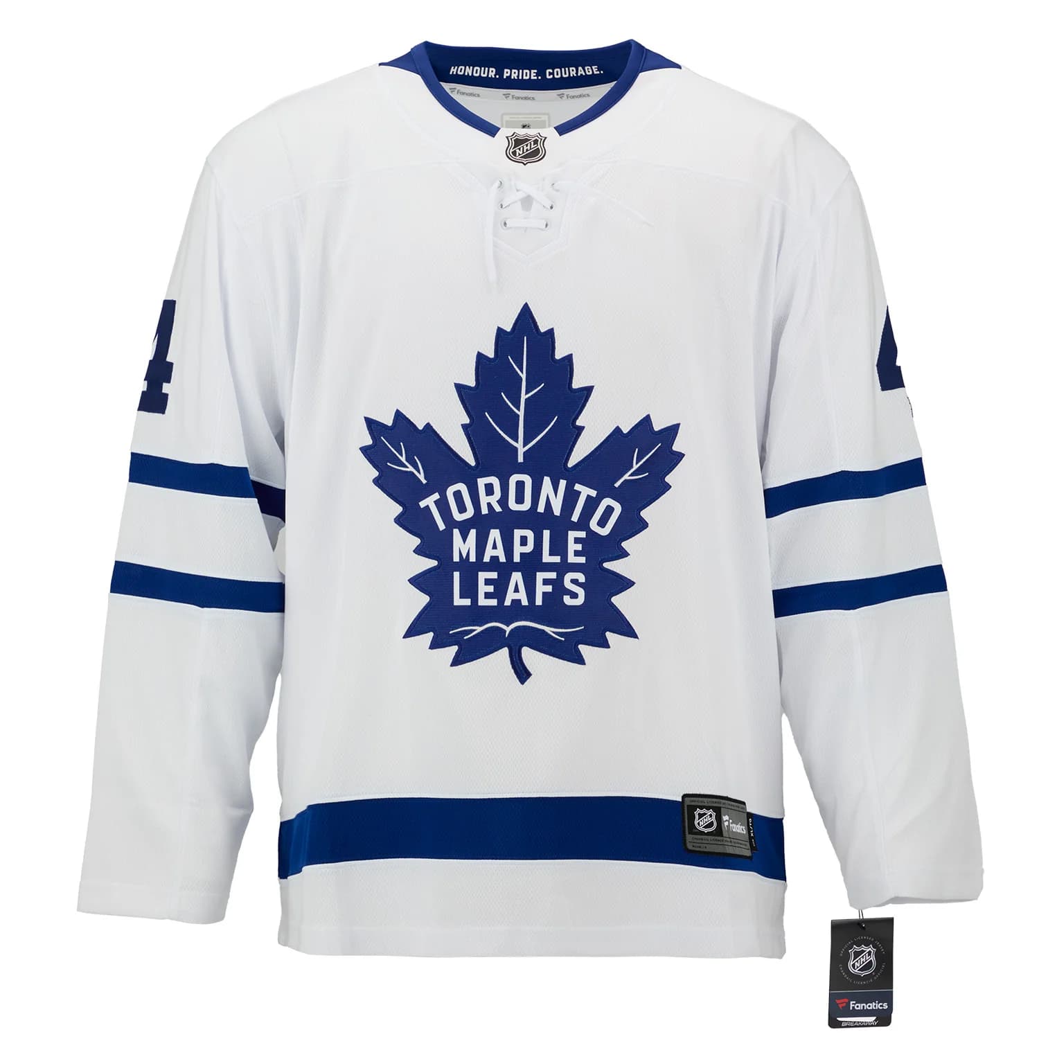 Red Kelly Signed Toronto Maple Leafs White Fanatics Breakaway Jersey Red Kelly Jersey white-breakaway, Toronto Maple Leafs, view 2, supplier stock photo