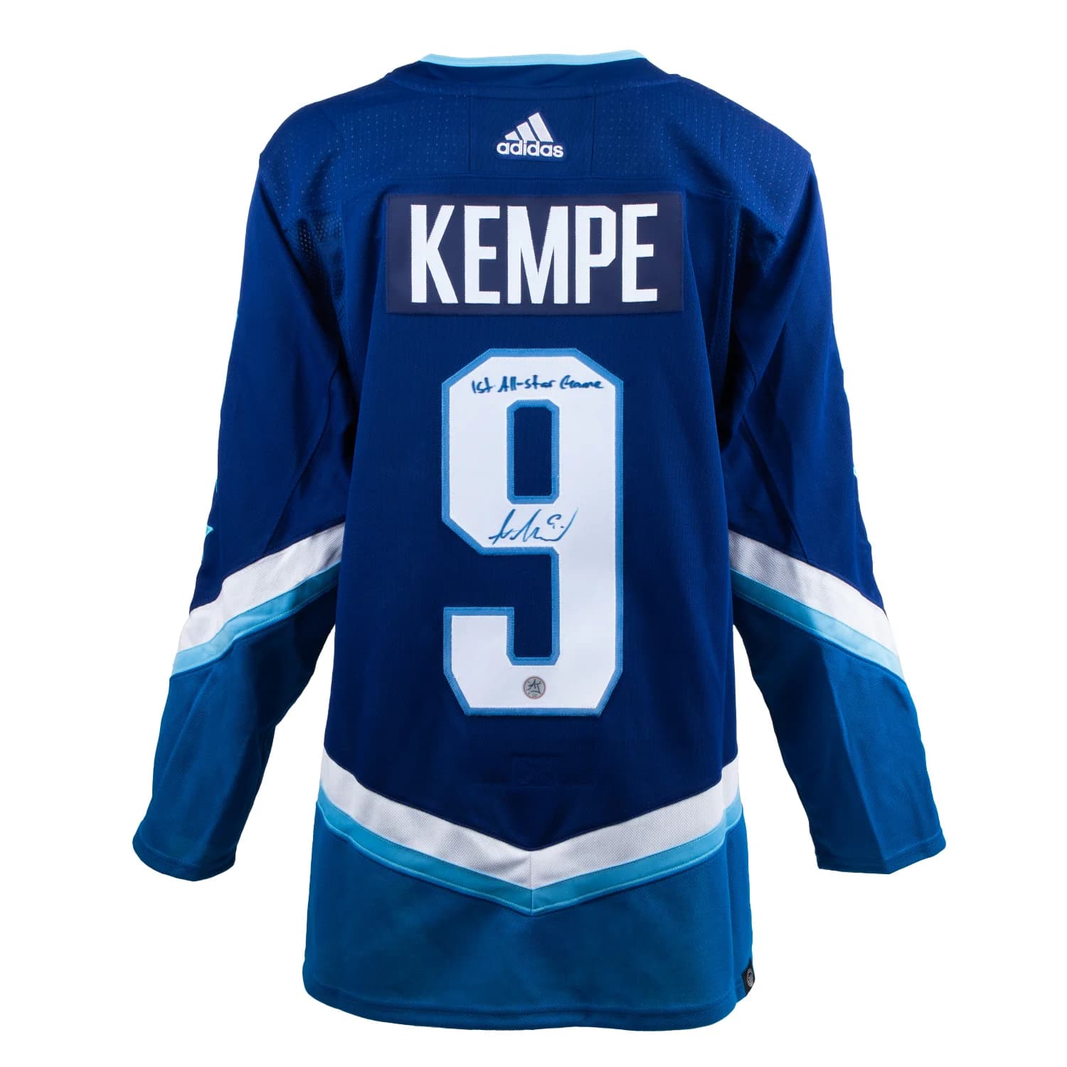Adrian Kempe Signed 2022 NHL All-Star Game adidas Jersey with 1st ASG Note #/22 Adrian Kempe Jersey 2022-nhl-all-star-game-adidas, supplier stock photo