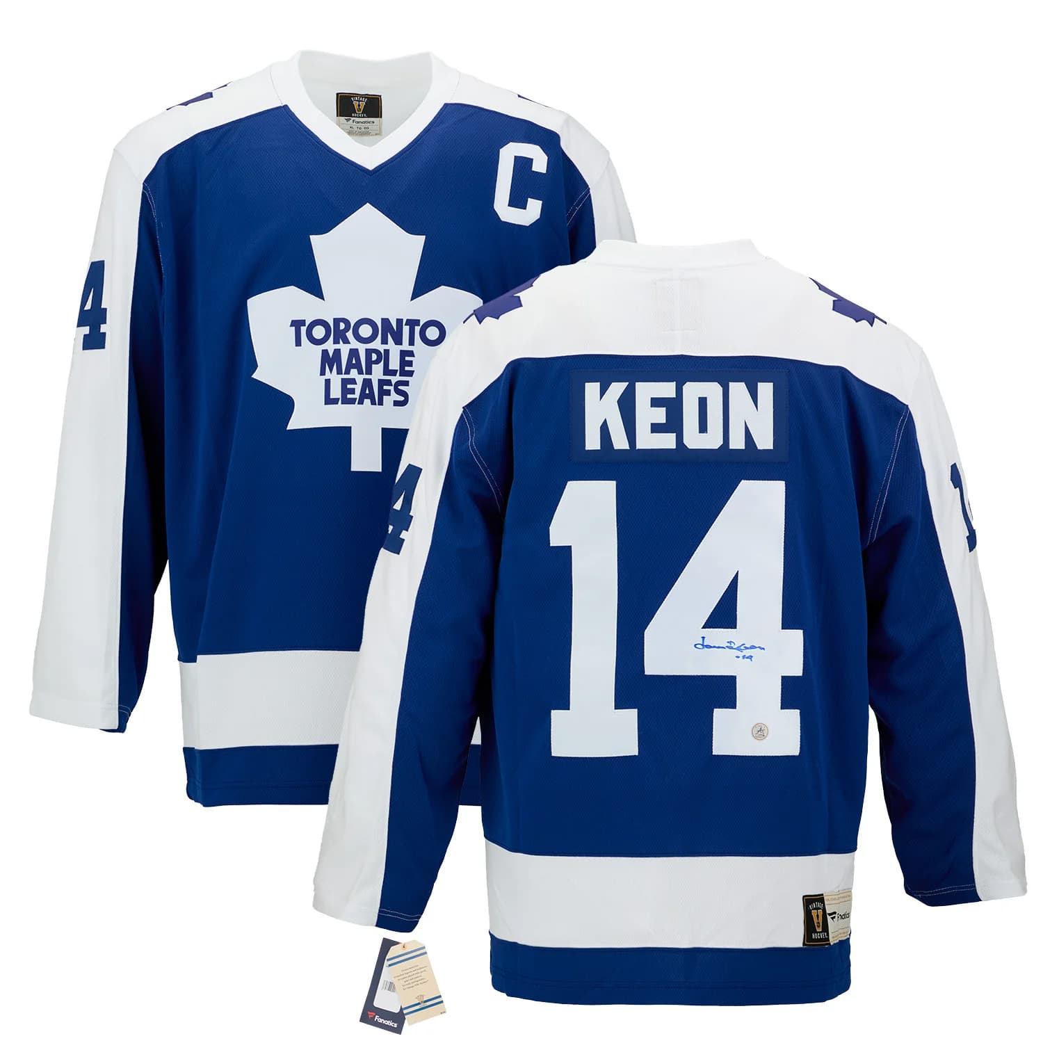 Dave Keon Autographed Toronto Maple Leafs Fanatics Throwback Jersey Dave Keon Jersey throwback, Toronto Maple Leafs, view 3, supplier stock photo
