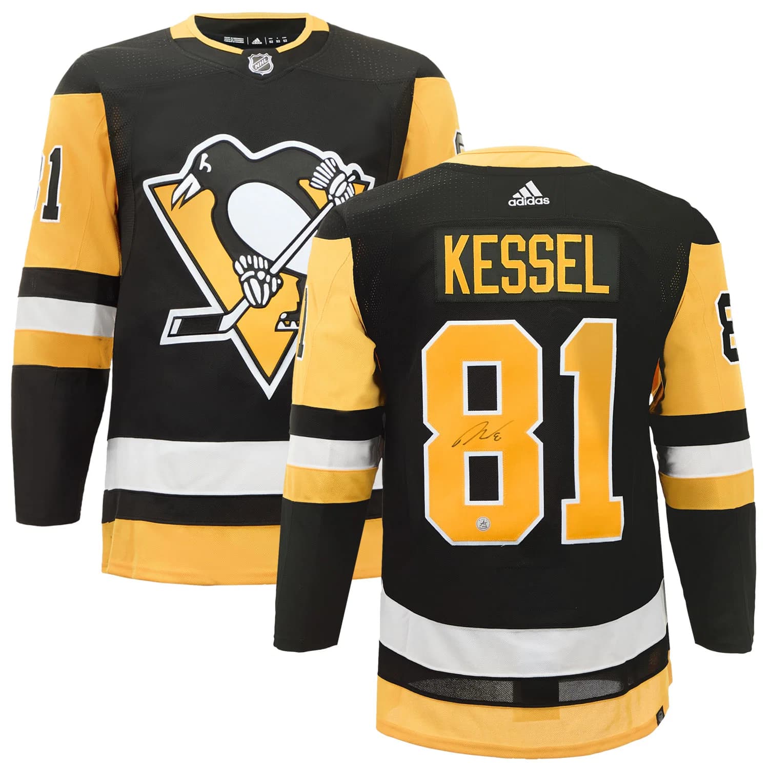 Phil Kessel Autographed Pittsburgh Penguins Black adidas Jersey Phil Kessel Jersey black-adidas, Pittsburgh Penguins, view 3, supplier stock photo