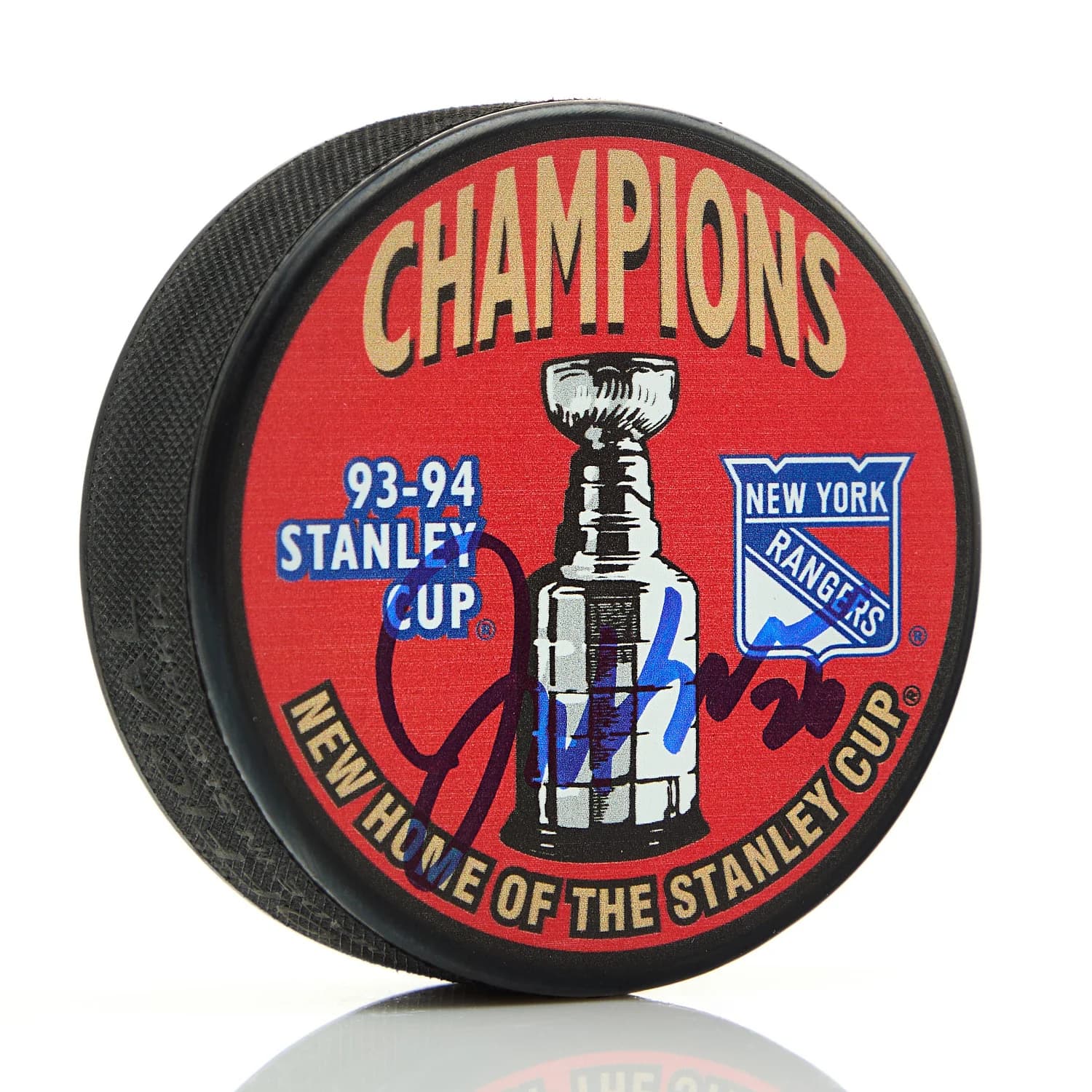 Joey Kocur Autographed New York Rangers 1994 Stanley Cup Puck Joey Kocur Puck 1994-stanley-cup, New York Rangers, supplier stock photo