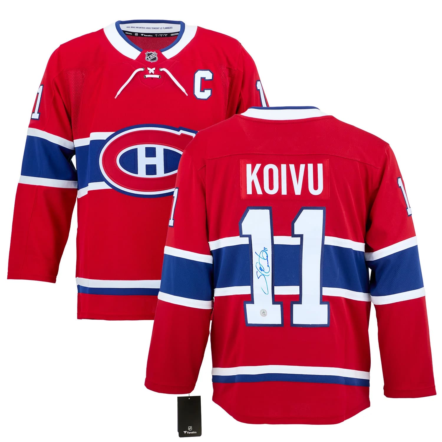Saku Koivu Autographed Montreal Canadiens Fanatics Breakaway Jersey Saku Koivu Jersey breakaway, Montreal Canadiens, view 3, supplier stock photo
