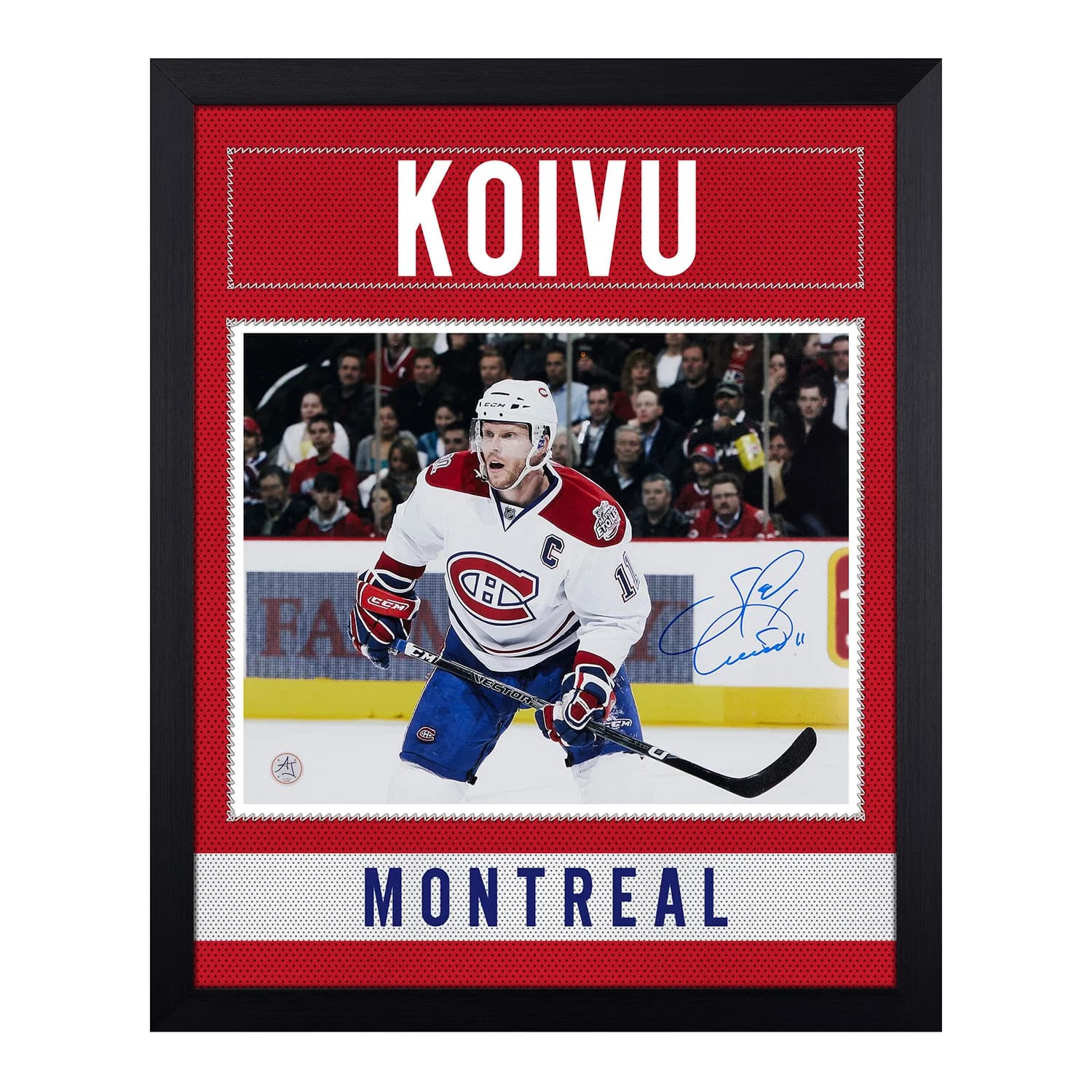 Saku Koivu Autographed Montreal Canadiens Uniform Graphic 19x23 Frame Saku Koivu Jersey 19x23-uniform-graphic-frame, Montreal Canadiens, supplier stock photo