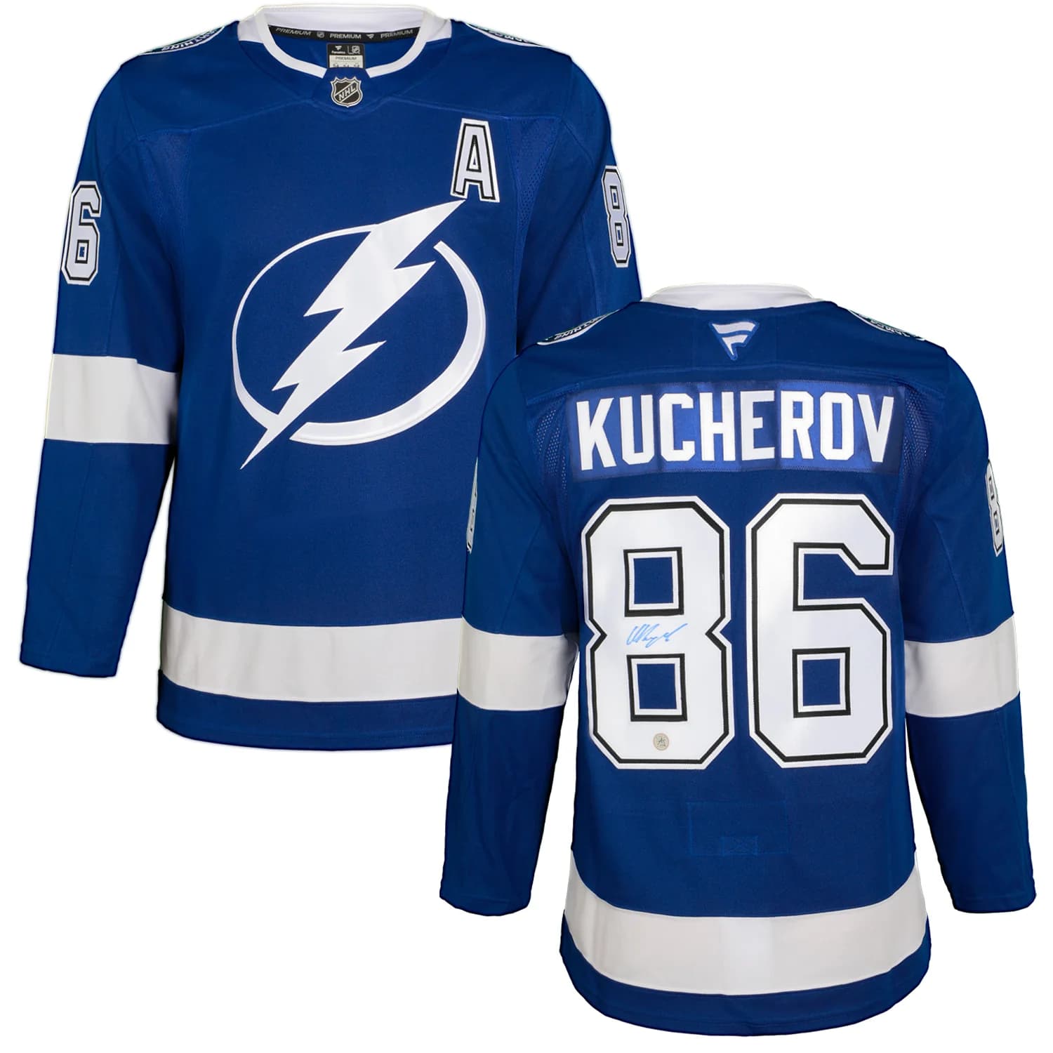 Nikita Kucherov Autographed Tampa Bay Lightning Fanatics Premium Jersey Nikita Kucherov Jersey premium, Tampa Bay Lightning, view 3, supplier stock photo
