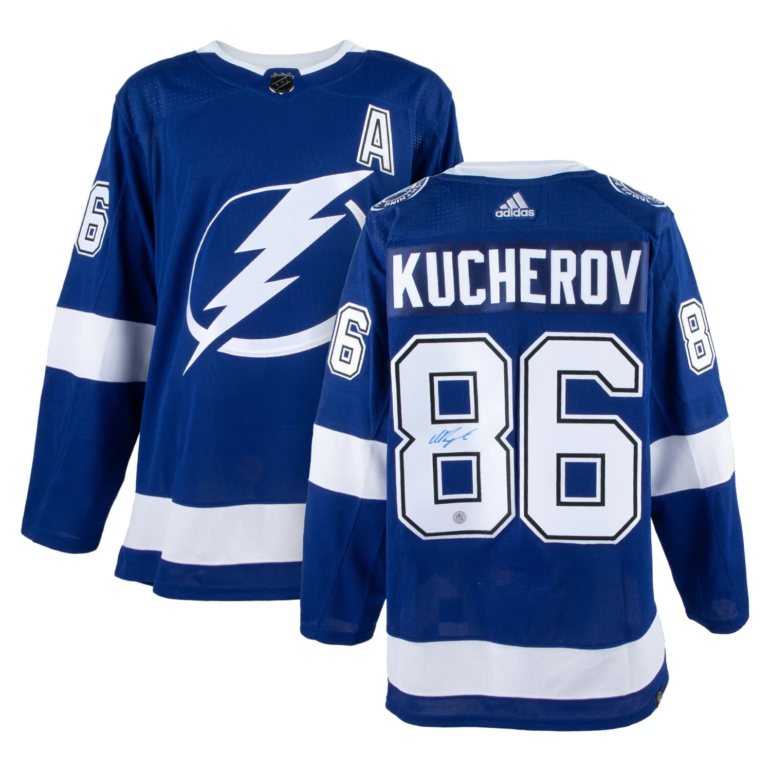 Nikita Kucherov Autographed Tampa Bay Lightning Blue adidas Jersey Nikita Kucherov Jersey blue-adidas, Tampa Bay Lightning, view 3, supplier stock photo