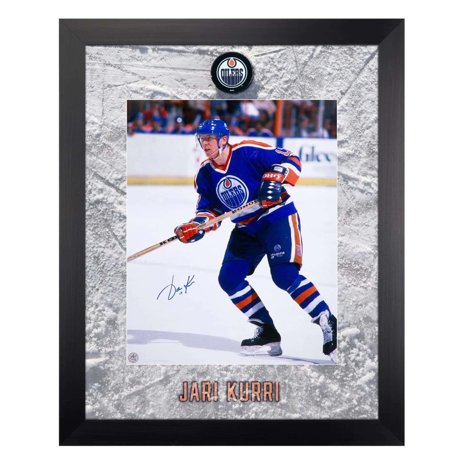 Jari Kurri Autographed Edmonton Oilers Etched Ice 26x32 Frame Jari Kurri Other 26x32-etched-ice-frame, Edmonton Oilers, supplier stock photo