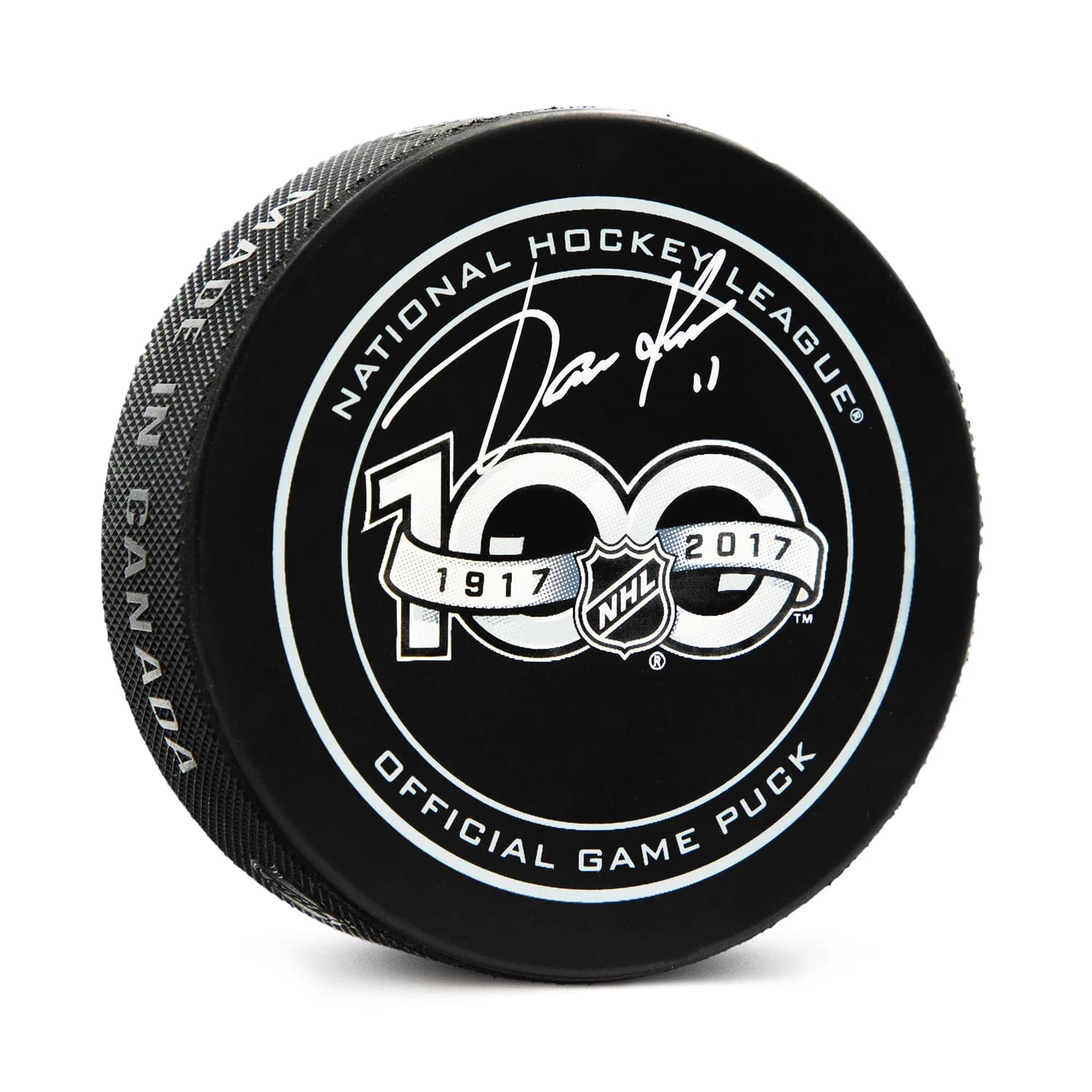 Jari Kurri Signed NHL 100 Year Centennial Season Official Game Puck Jari Kurri Puck nhl-100-year-centennial-season-game, supplier stock photo