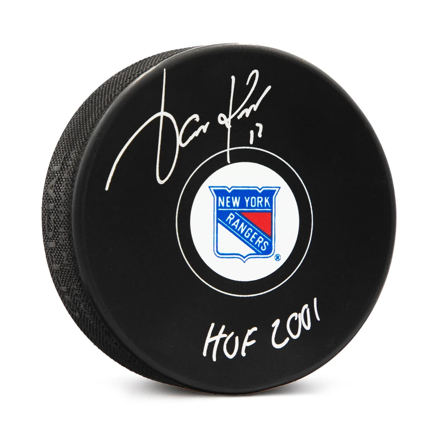 Jari Kurri Signed New York Rangers Hockey Puck with HOF Note Jari Kurri Puck hockey-hof-note, New York Rangers, supplier stock photo