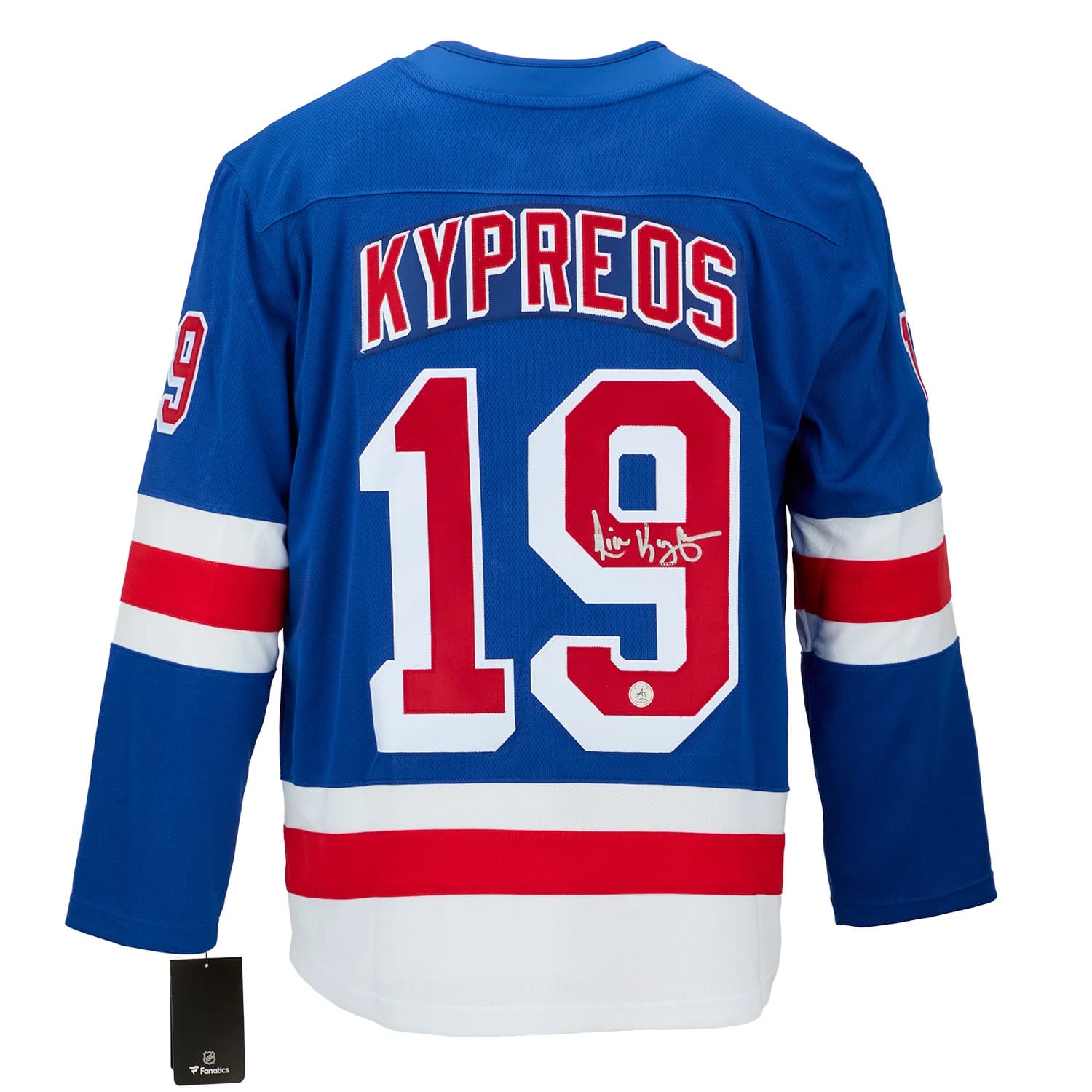 Nick Kypreos Autographed New York Rangers Fanatics Breakaway Jersey Nick Kypreos Jersey breakaway, New York Rangers, supplier stock photo