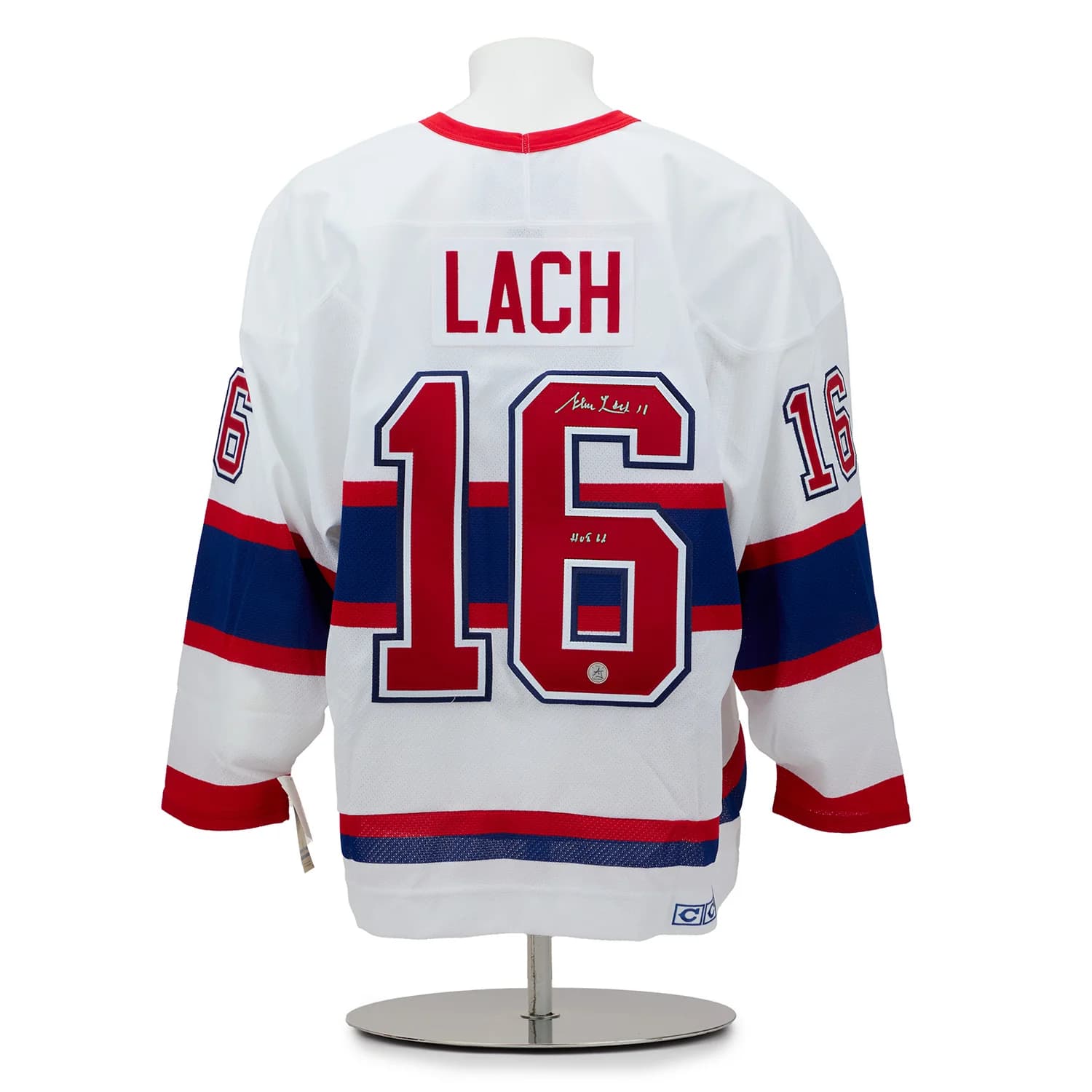 Elmer Lach Signed & Inscribed Montreal Canadiens Vintage CCM Jersey Elmer Lach Jersey elmer-lach-inscribed-vintage-ccm, Montreal Canadiens, supplier stock photo