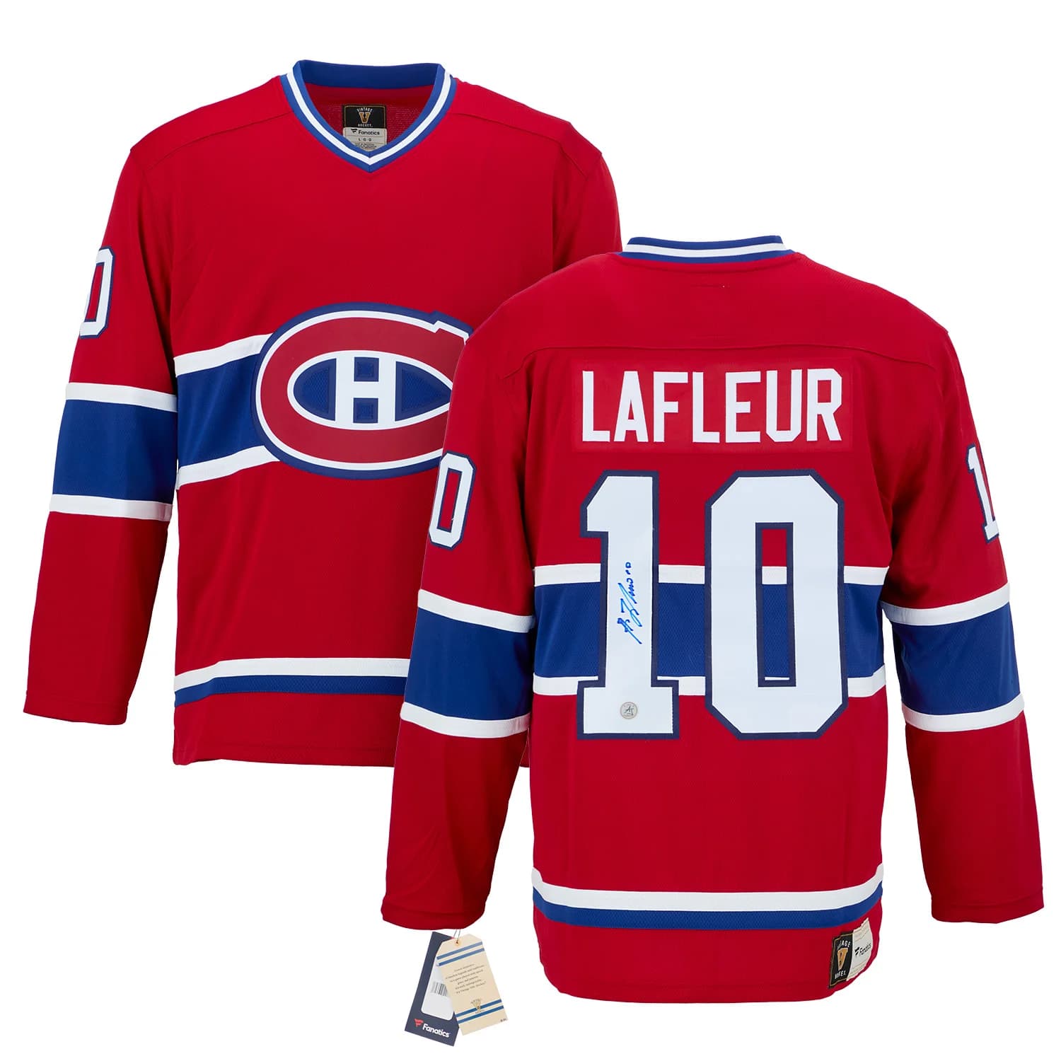 Guy Lafleur Signed Montreal Canadiens Fanatics Throwback Jersey Guy Lafleur Jersey guy-lafleur-throwback, Montreal Canadiens, view 3, supplier stock photo