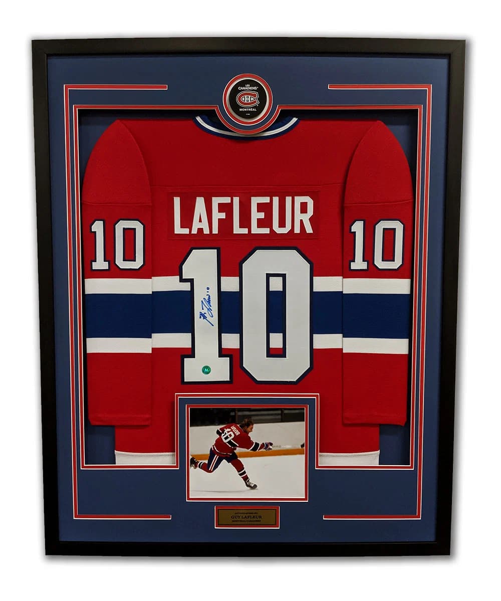 Guy Lafleur Signed Montreal Canadiens Puck Logo 36x44 Jersey Frame Guy Lafleur Jersey 36x44-logo-frame, Montreal Canadiens, supplier stock photo