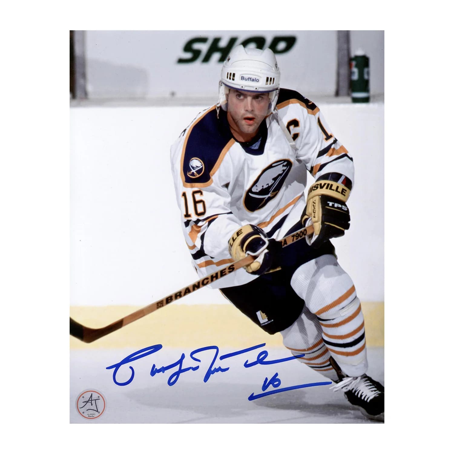 Pat LaFontaine Signed Buffalo Sabres Captain 8x10 Photo Pat LaFontaine Photo 8x10-captain, Buffalo Sabres, supplier stock photo