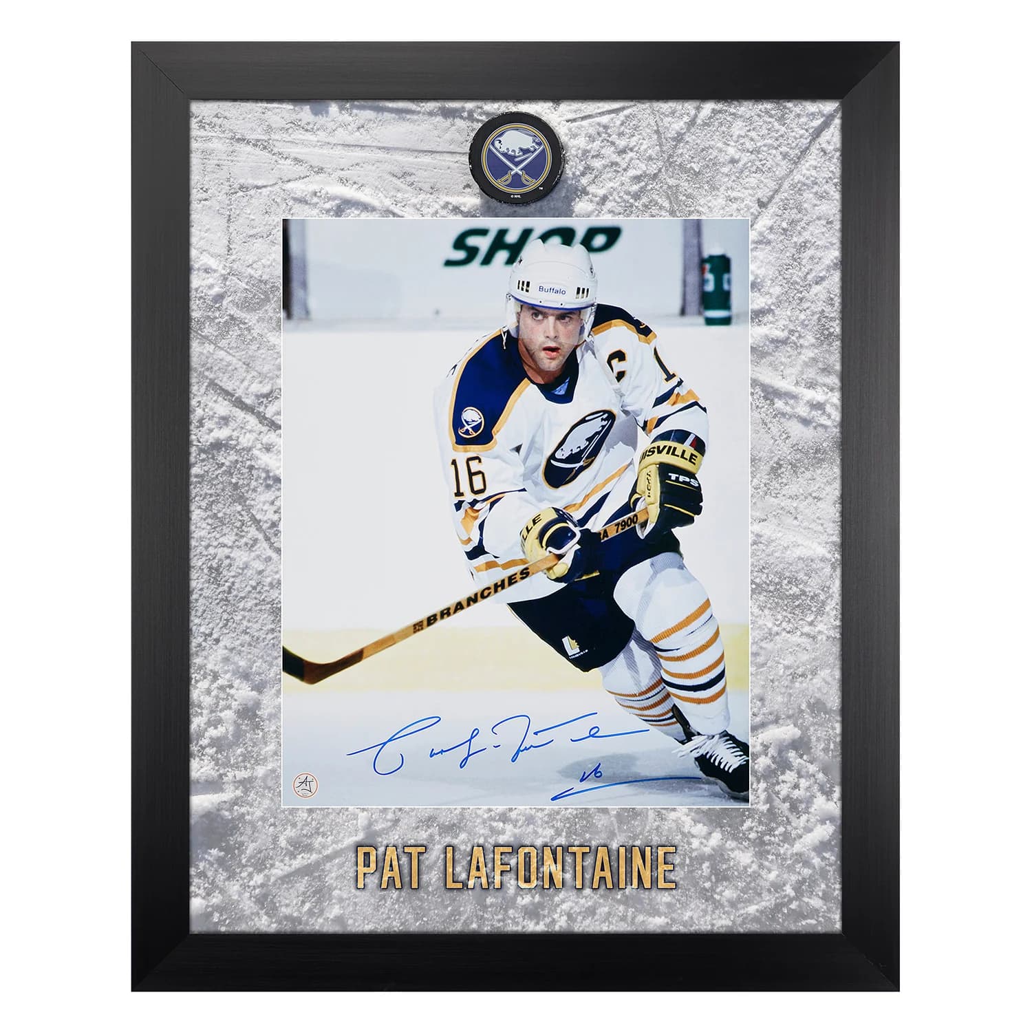 Pat LaFontaine Signed Buffalo Sabres Etched Ice 26x32 Frame Pat LaFontaine Other 26x32-etched-ice-frame, Buffalo Sabres, supplier stock photo