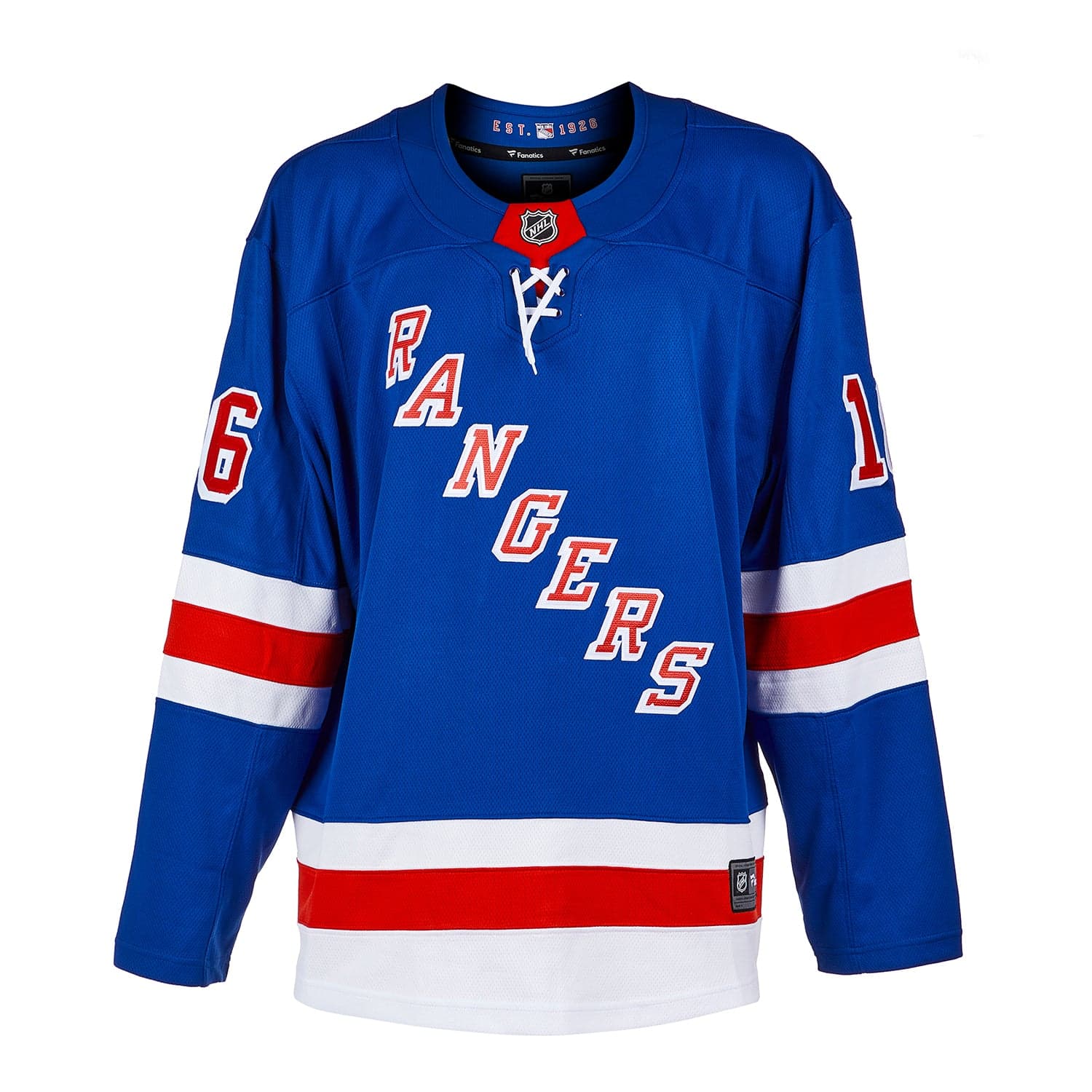 Pat LaFontaine Autographed New York Rangers Fanatics Breakaway Jersey Pat LaFontaine Jersey breakaway, New York Rangers, view 3, supplier stock photo
