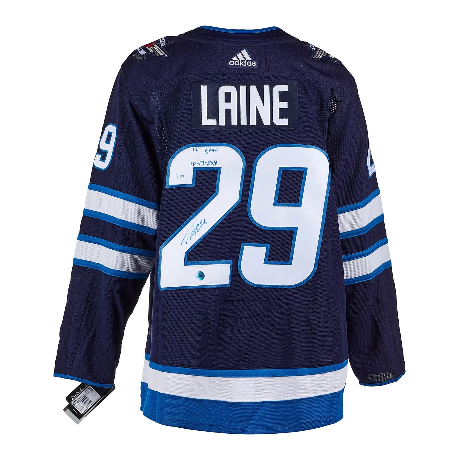Patrik Laine Winnipeg Jets Signed & Dated 1st Game adidas Jersey #/29 Patrik Laine Jersey dated-1st-game-adidas-29, Winnipeg Jets, supplier stock photo