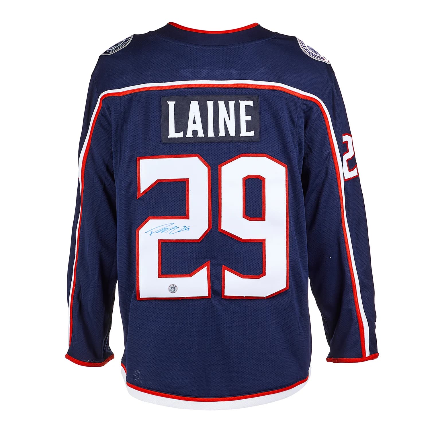 Patrik Laine Autographed Columbus Blue Jackets Fanatics Breakaway Jersey Patrik Laine Jersey breakaway, Columbus Blue Jackets, supplier stock photo
