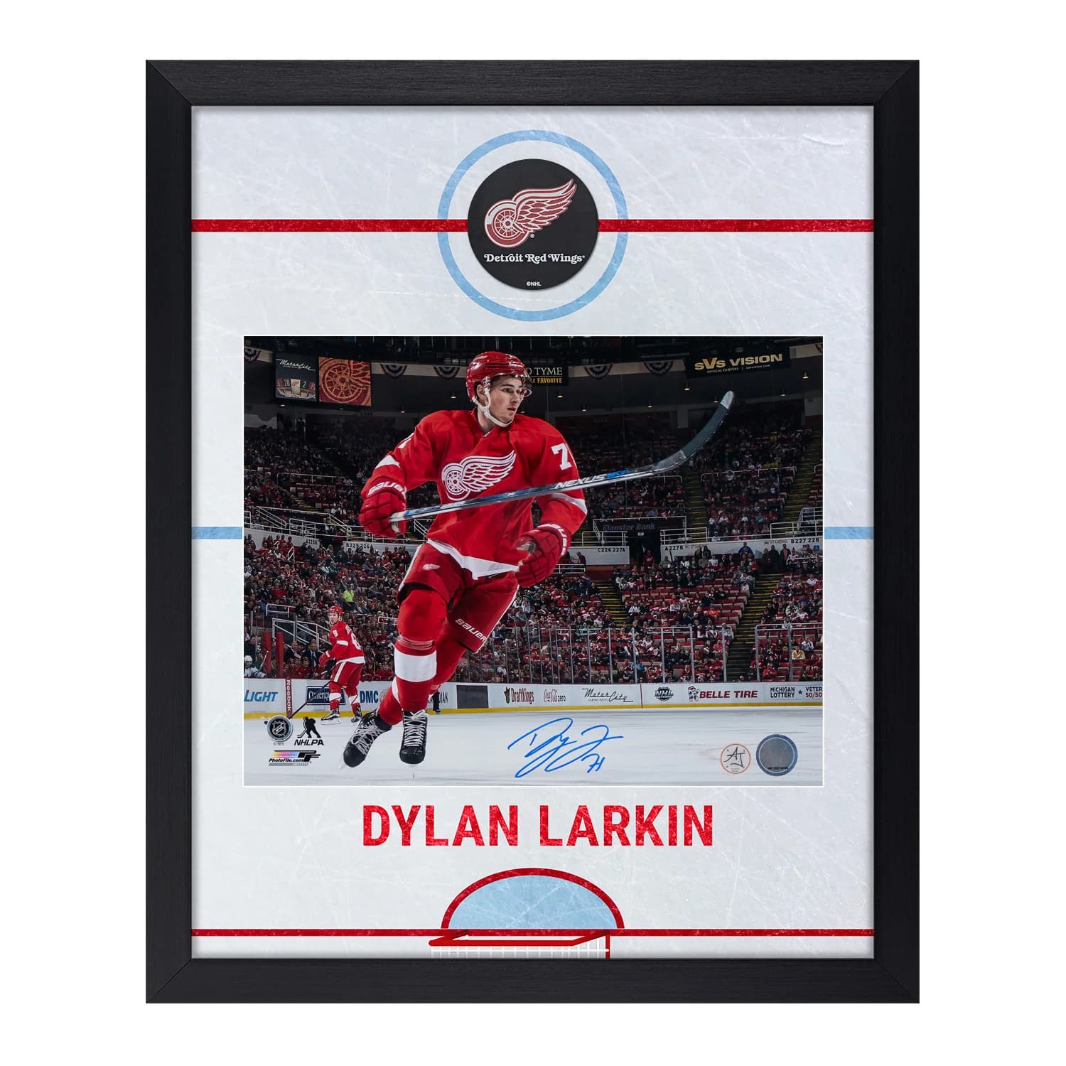 Dylan Larkin Signed Detroit Red Wings Graphic Rink 19x23 Frame Dylan Larkin Other 19x23-graphic-rink-frame, Detroit Red Wings, supplier stock photo