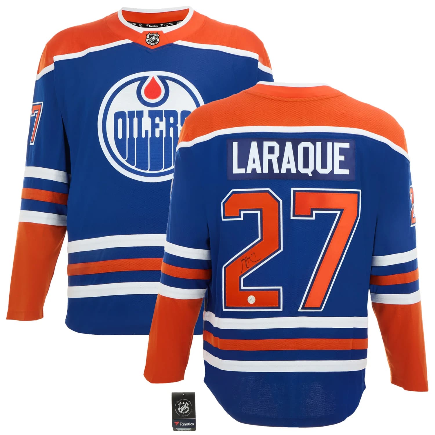 George Laraque Autographed Edmonton Oilers Fanatics Breakaway Jersey George Laraque Jersey breakaway, Edmonton Oilers, view 3, supplier stock photo