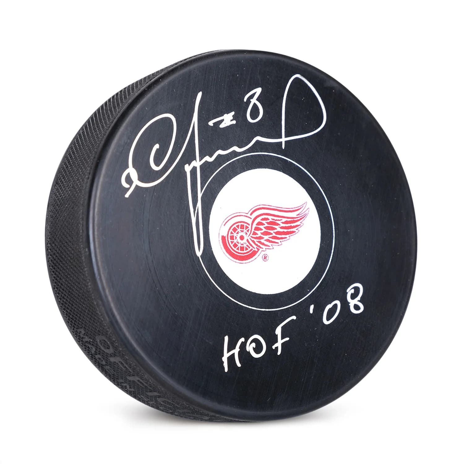 Igor Larionov Signed Detroit Red Wings Hockey Puck with HOF Note Igor Larionov Puck hockey-hof-note, Detroit Red Wings, supplier stock photo