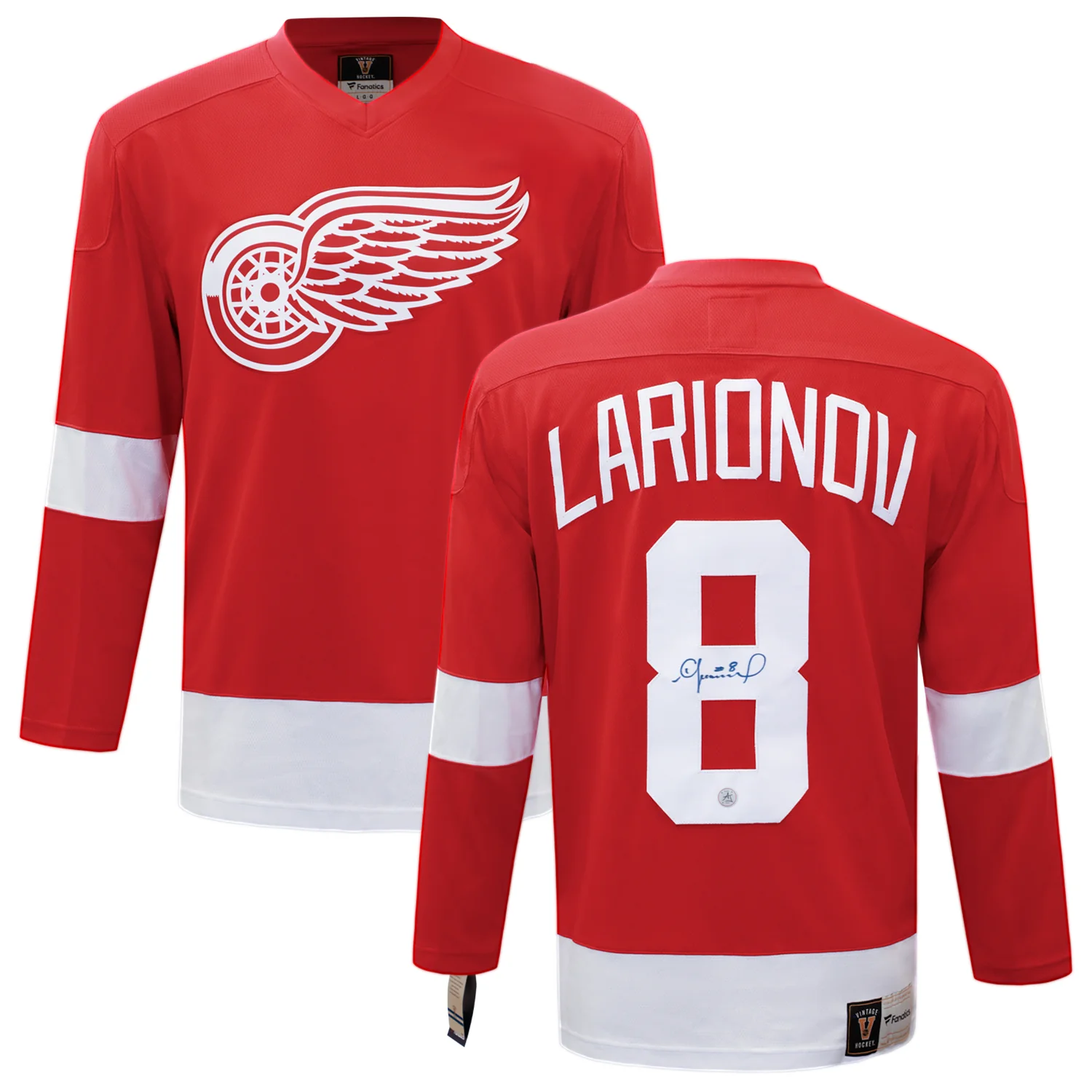Igor Larionov Signed Detroit Red Wings Fanatics Breakaway Retro Jersey Igor Larionov Jersey breakaway-retro, Detroit Red Wings, view 3, supplier stock photo