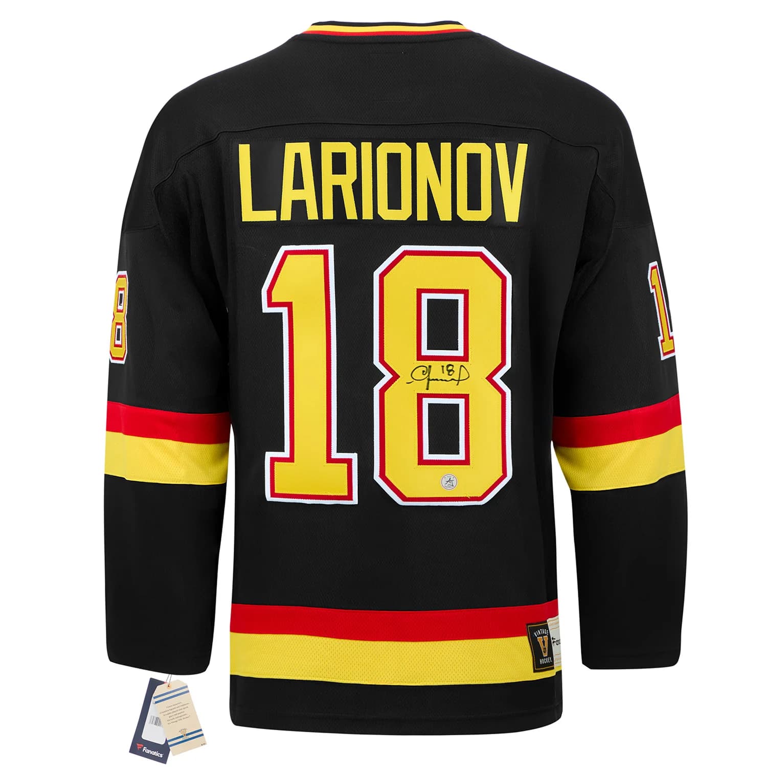 Igor Larionov Signed Vancouver Canucks Black Fanatics Throwback Jersey Igor Larionov Jersey black-throwback, Vancouver Canucks, supplier stock photo