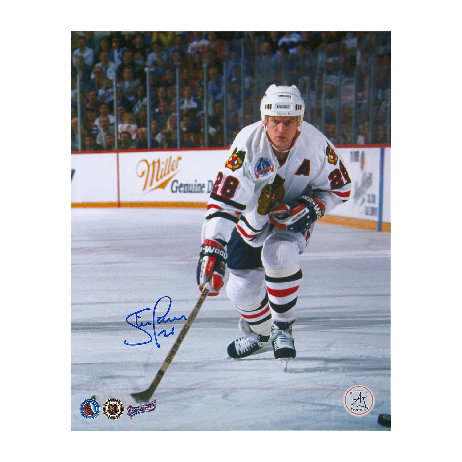 Steve Larmer Autographed Chicago Blackhawks Playoff Finals 8x10 Photo Steve Larmer Photo 8x10-playoff-finals, Chicago Blackhawks, supplier stock photo