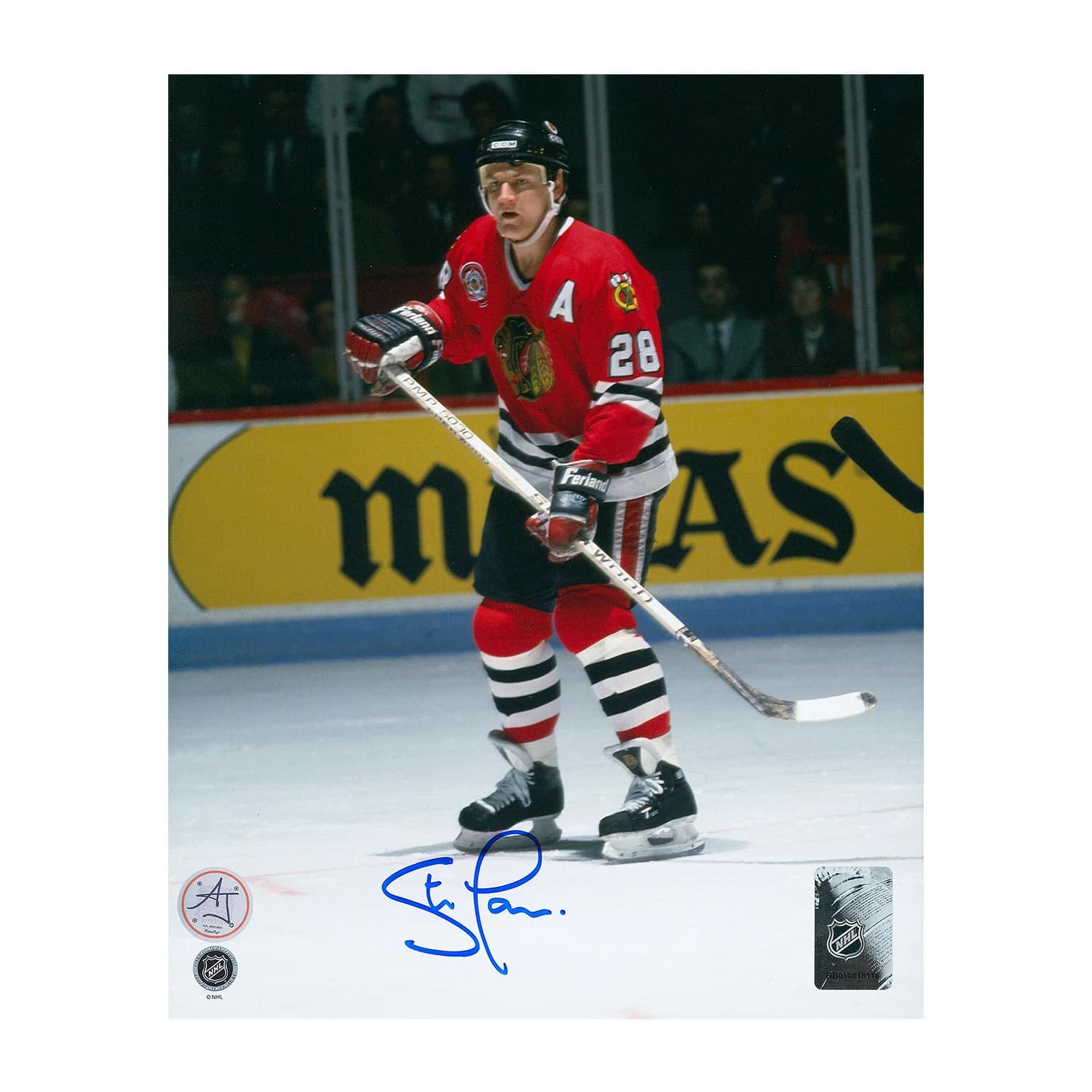 Steve Larmer Signed Chicago Blackhawks Hockey 8x10 Photo Steve Larmer Photo 8x10-hockey, Chicago Blackhawks, supplier stock photo